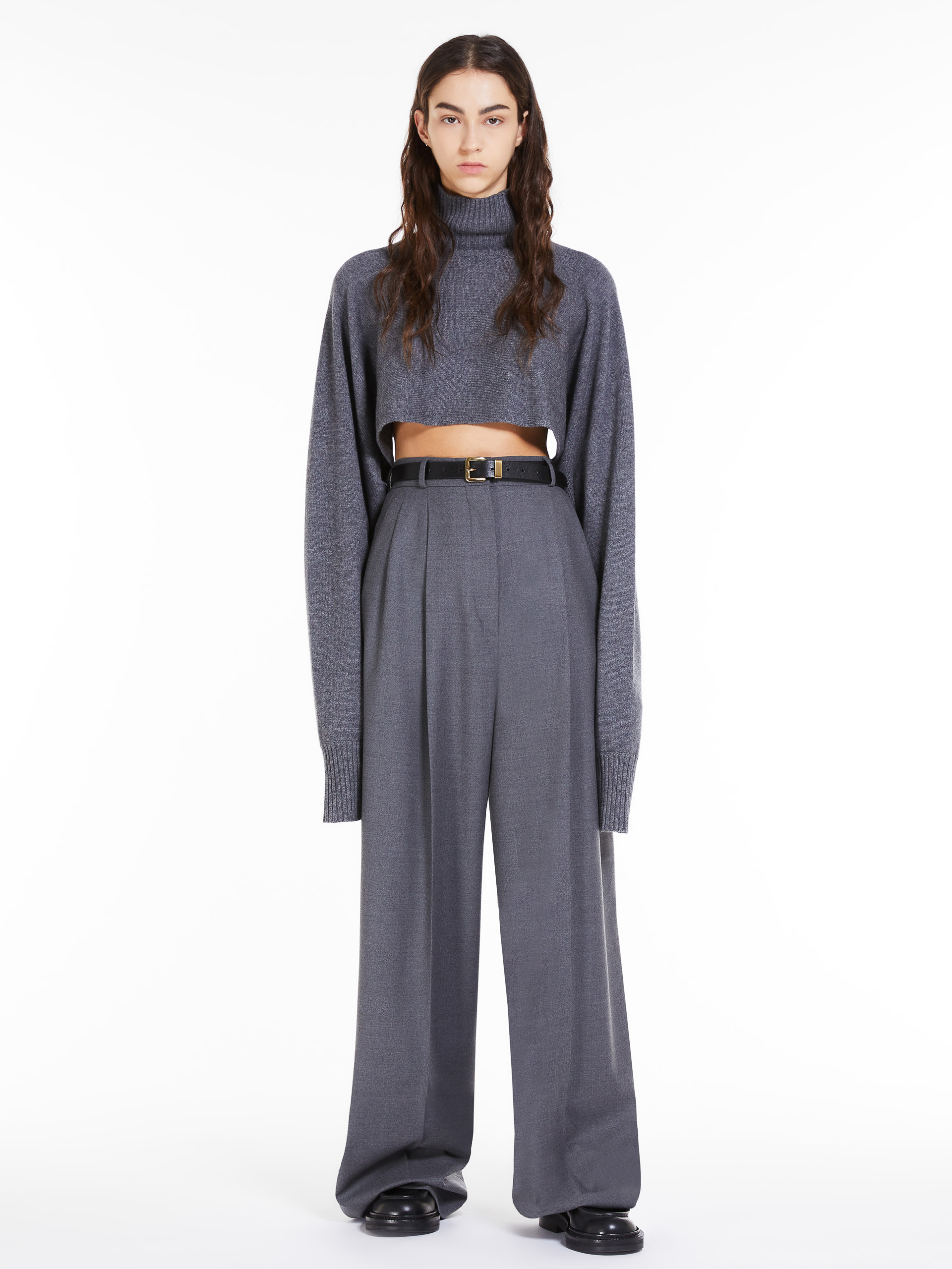 MAX MARA - Wool and cashmere cape - MEDIUM GREY - MAX MARA SALE