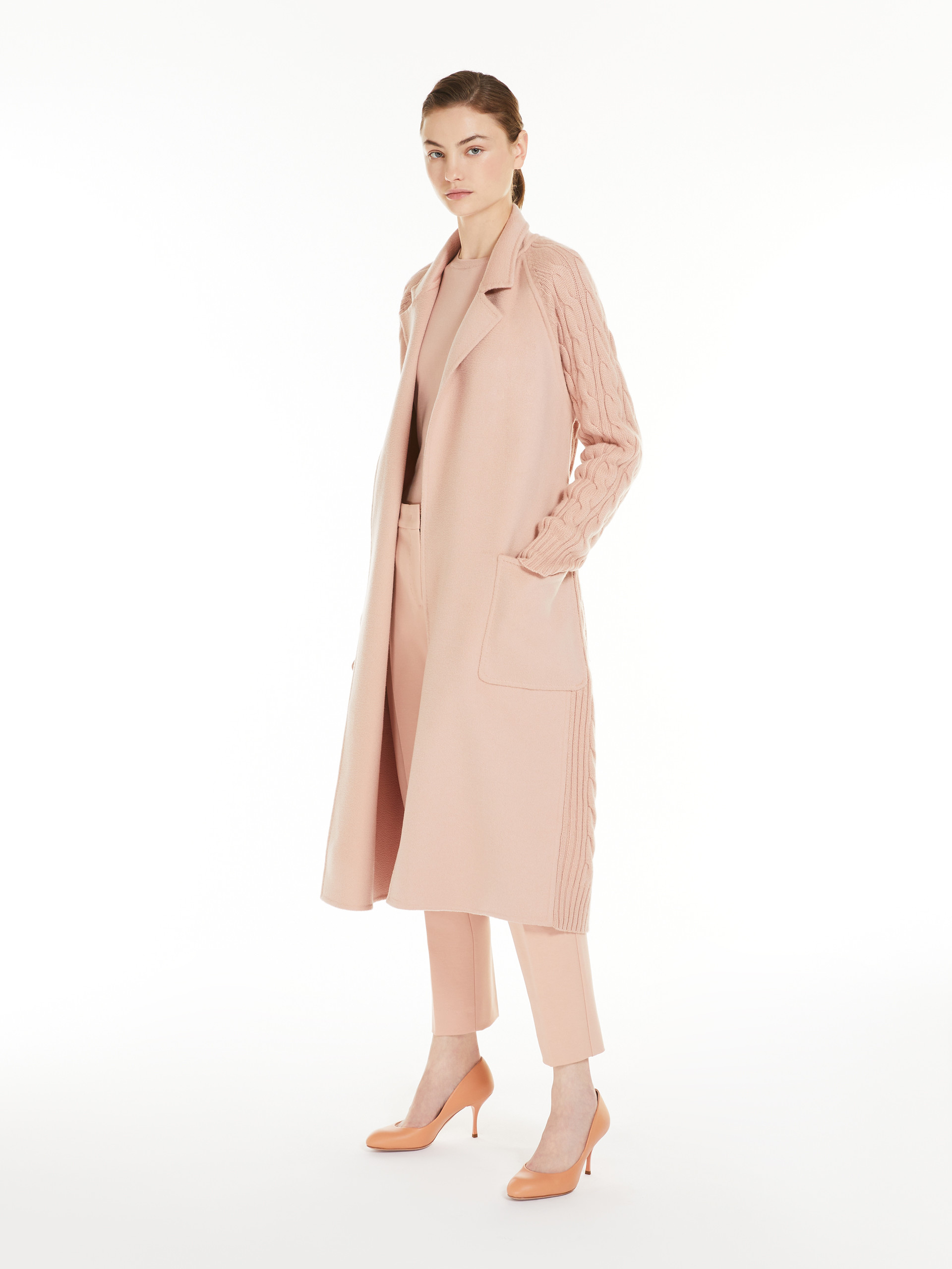 MAX MARA - Cashmere and wool robe coat - PINK - MAX MARA SALE