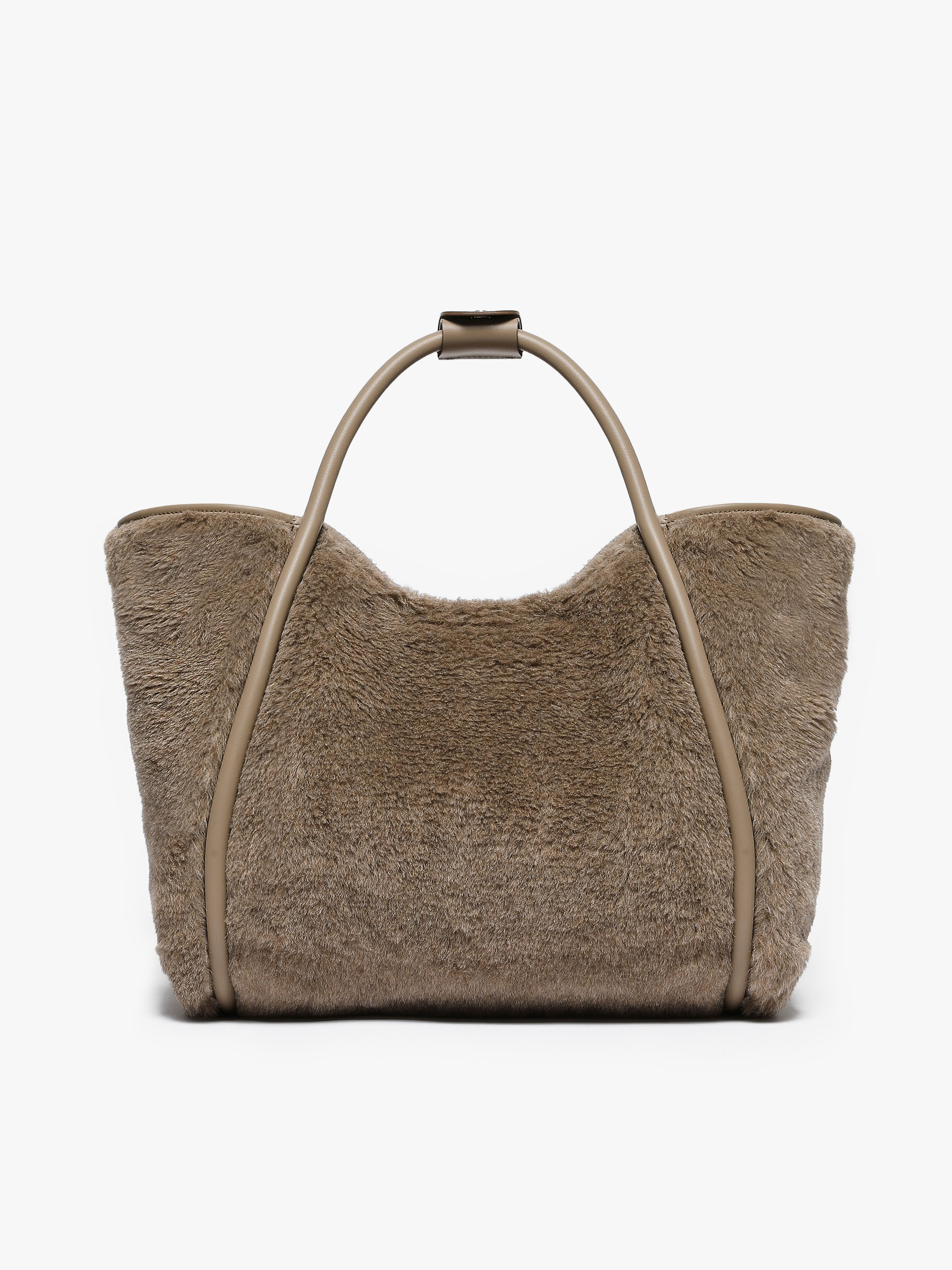 MAX MARA - Teddy fabric Marine bag - TURTLEDOVE - MAX MARA SALE