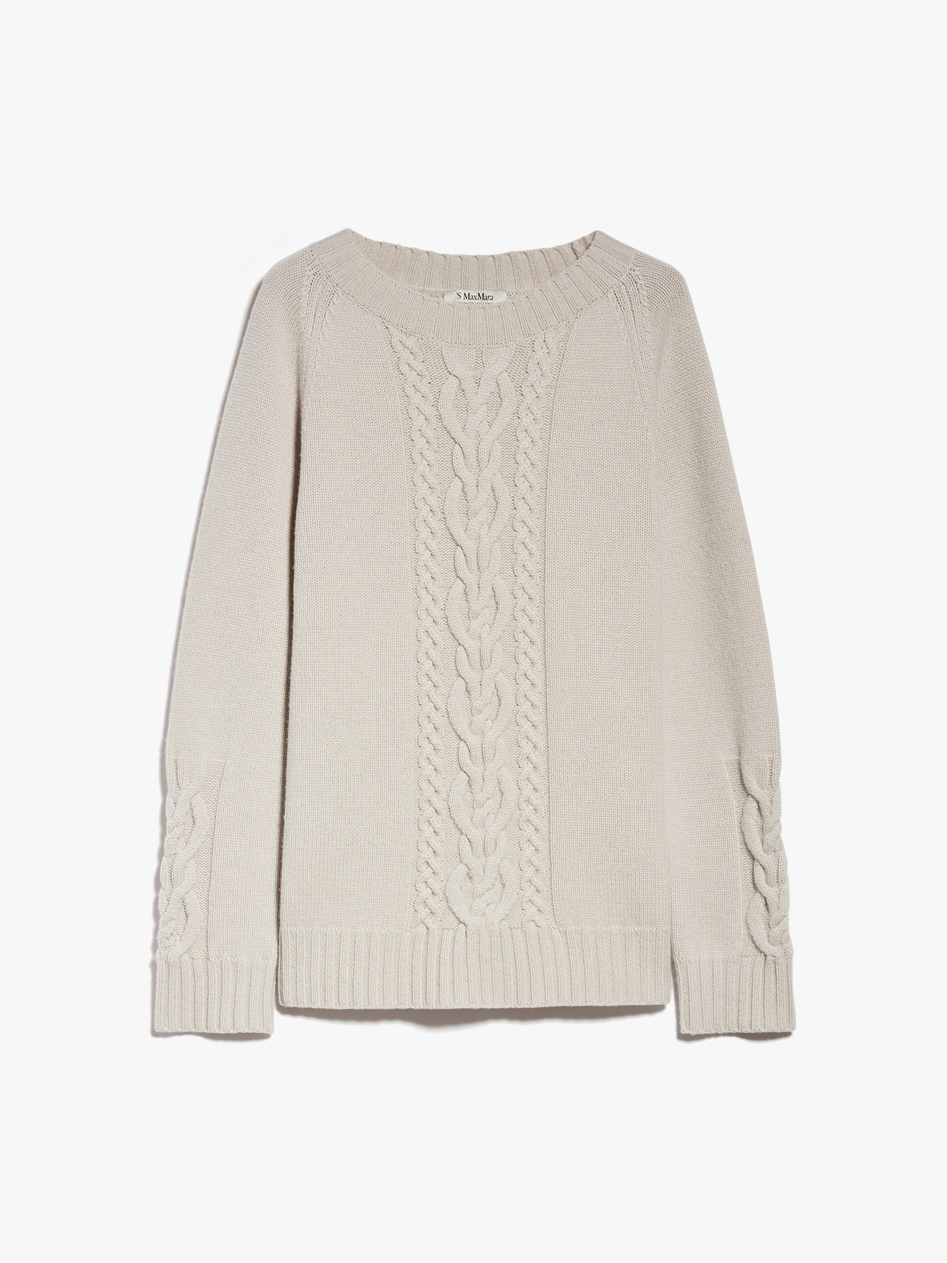 MAX MARA - Cable-knit wool and cashmere sweater - ECRU - MAX MARA SALE