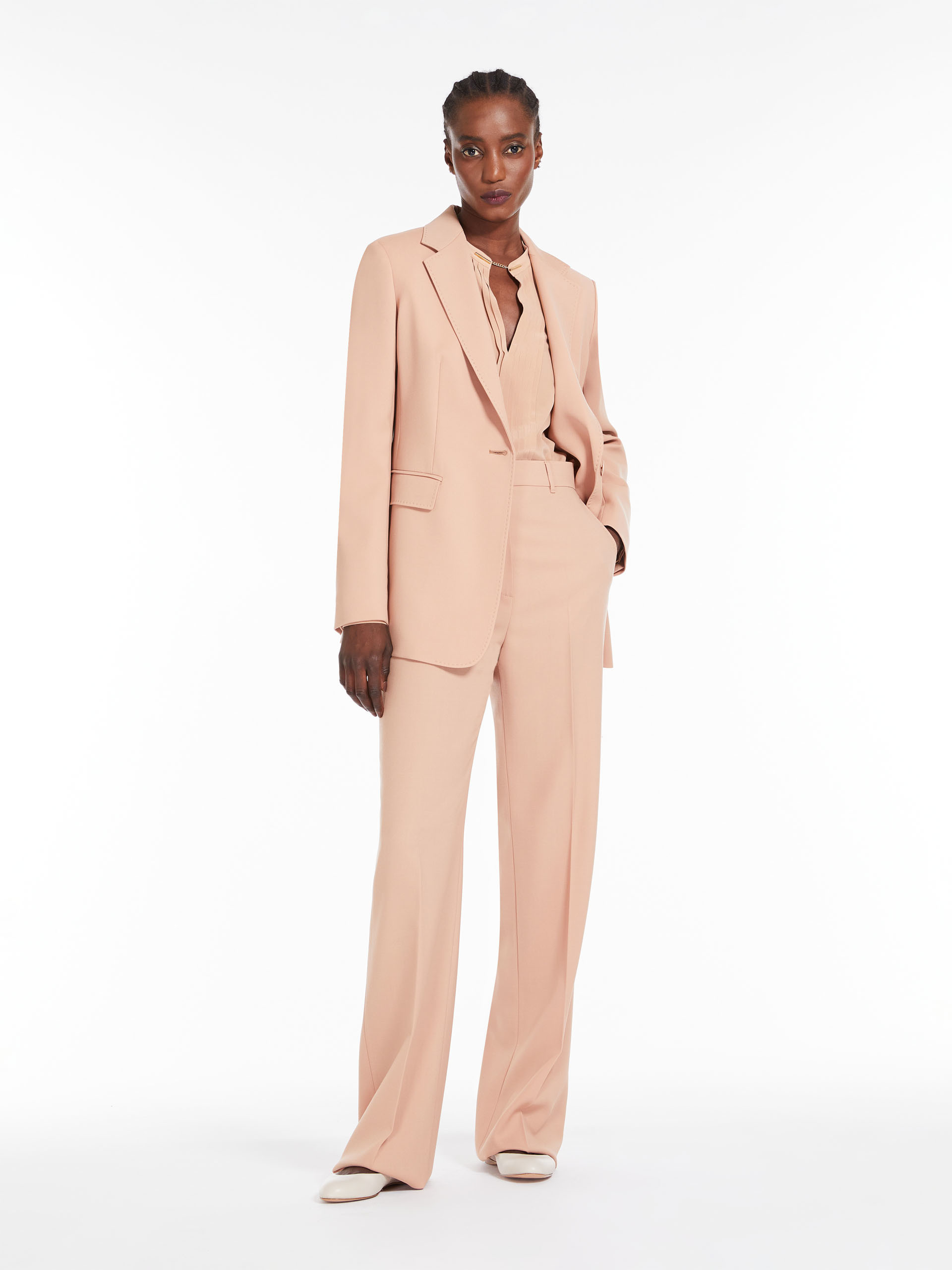 MAX MARA - Ribbed crepe de chine blouse - MAKE UP NUDE - MAX MARA SALE
