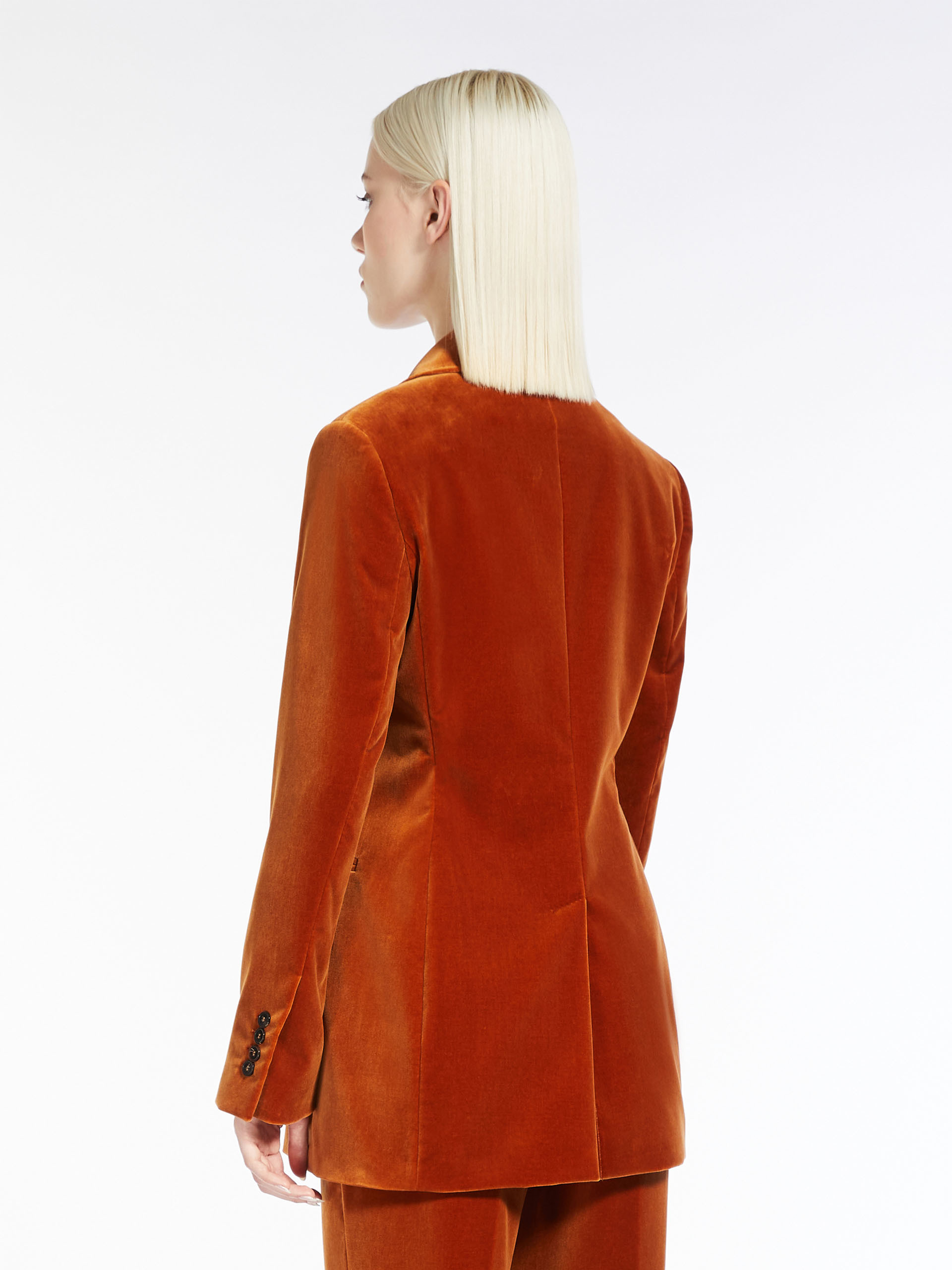 MAX MARA - Cotton velvet blazer - RUST - MAX MARA SALE