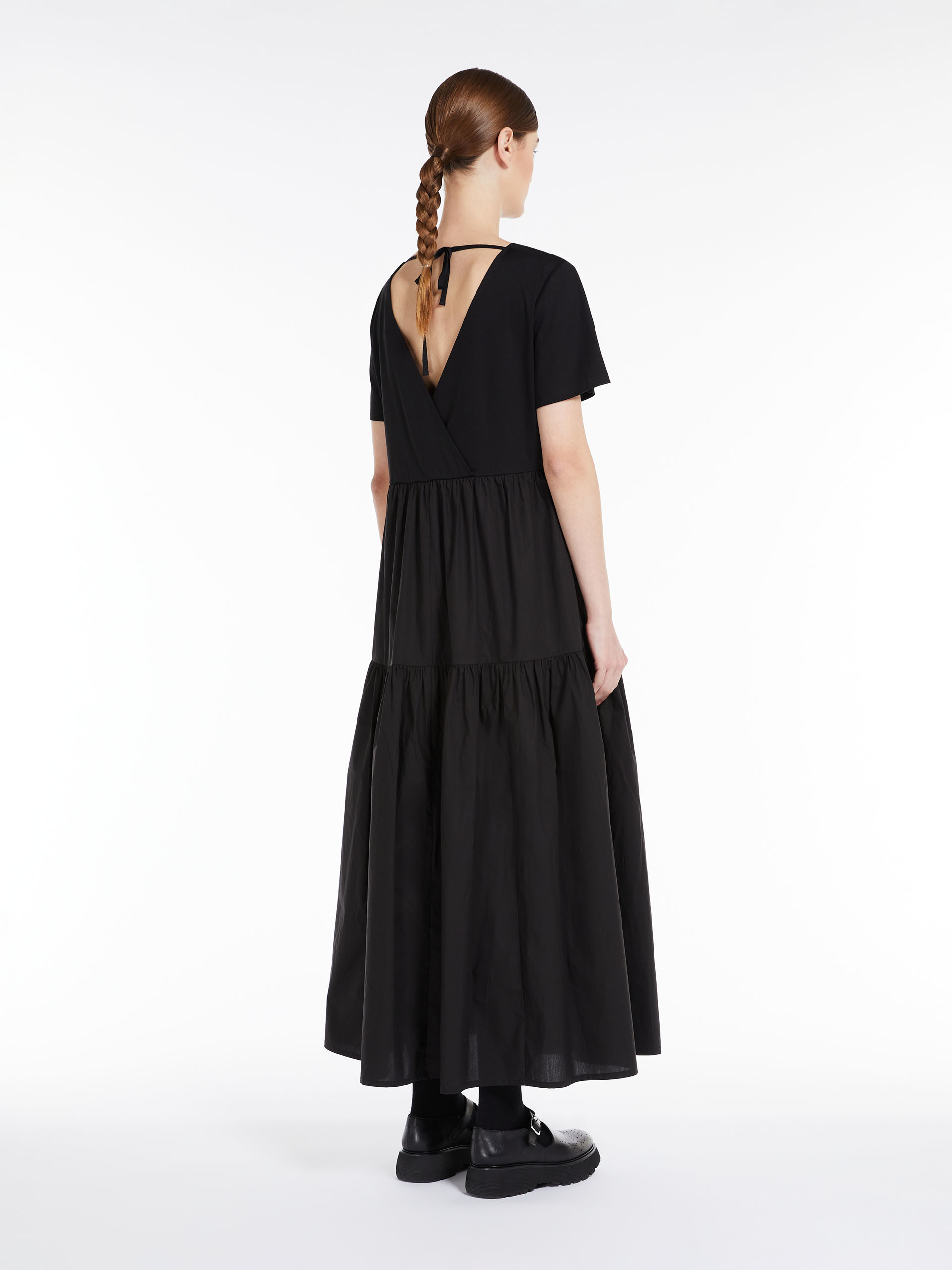 MAX MARA - Long dress in jersey and cotton - BLACK - MAX MARA SALE