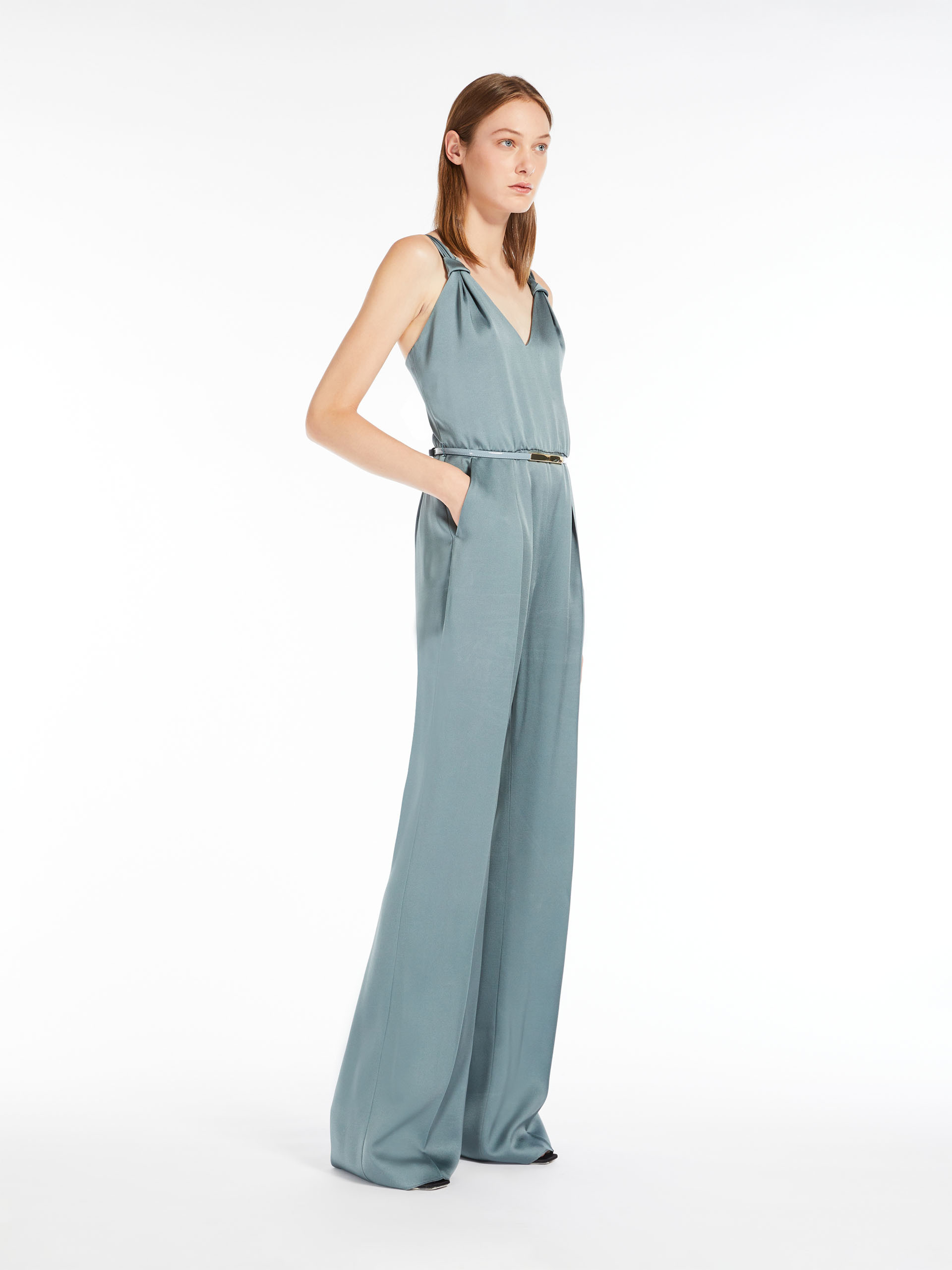 MAX MARA - Envers satin jumpsuit - LIGHT BLUE - MAX MARA SALE