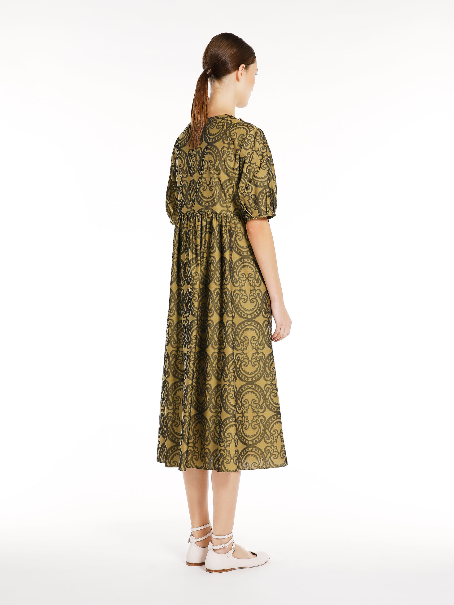 MAX MARA - Printed poplin dress - KAKI - MAX MARA SALE
