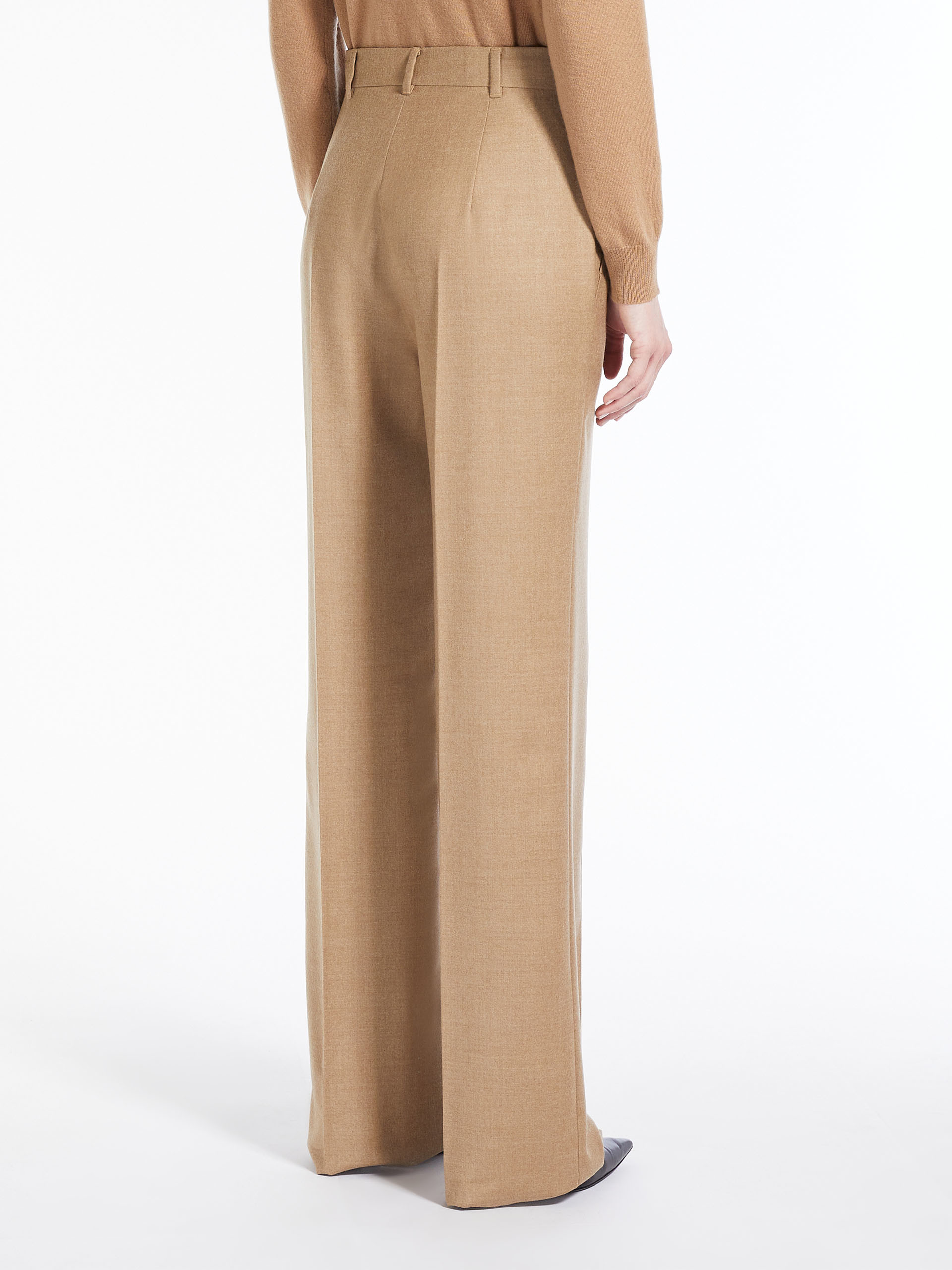 MAX MARA - Wool flannel trousers - CAMEL - MAX MARA SALE