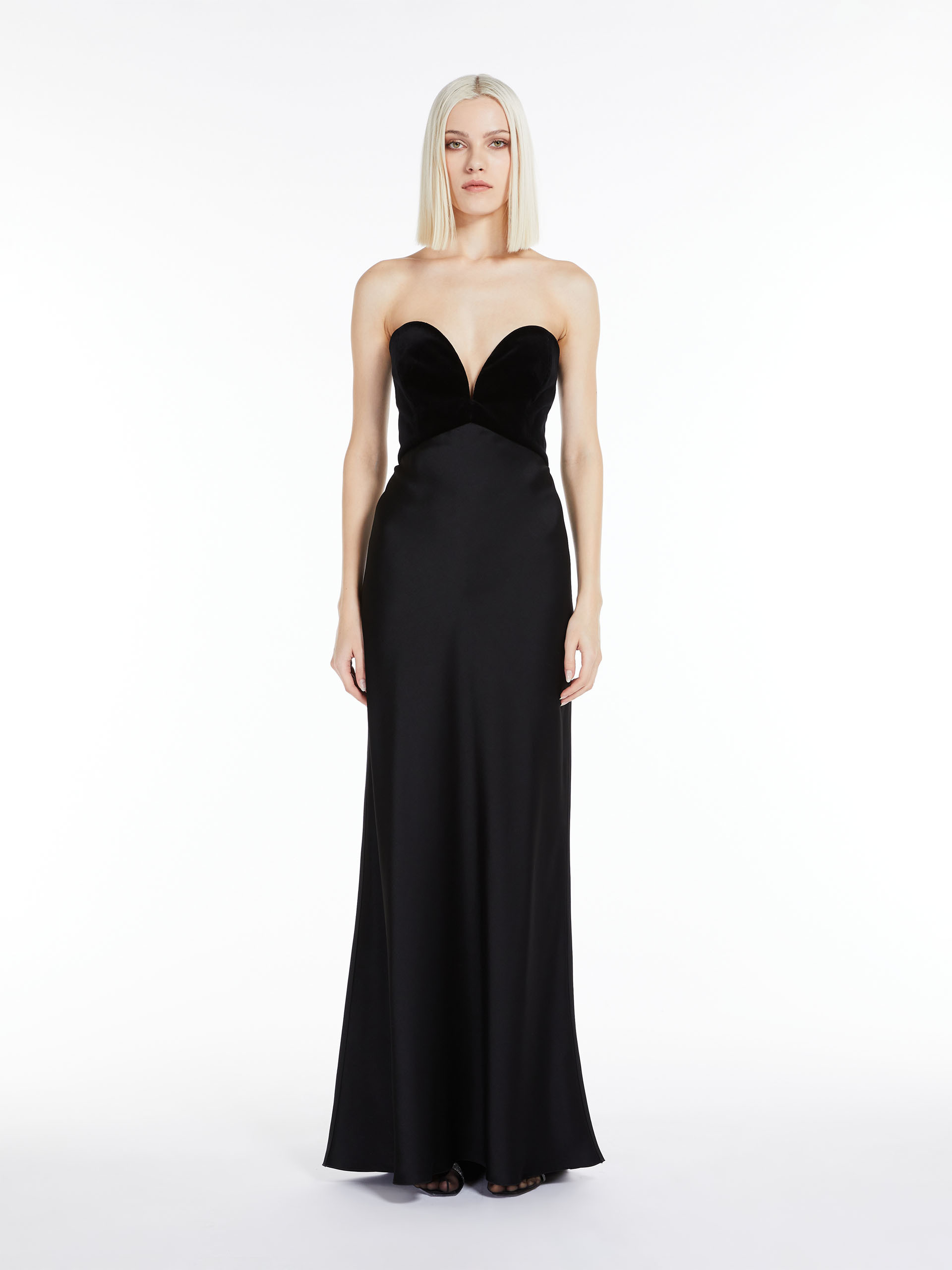 MAX MARA - Envers satin bustier dress - BLACK - MAX MARA SALE