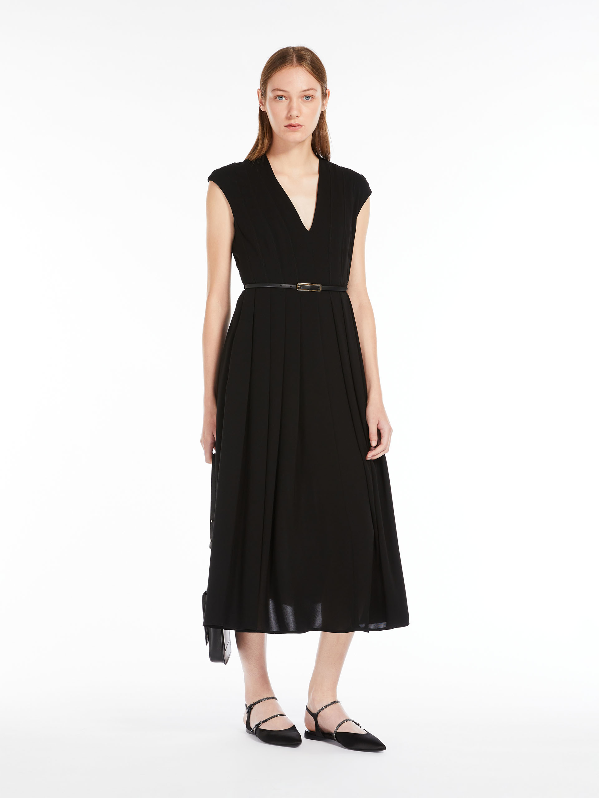 MAX MARA - Cady belted dress - BLACK - MAX MARA SALE