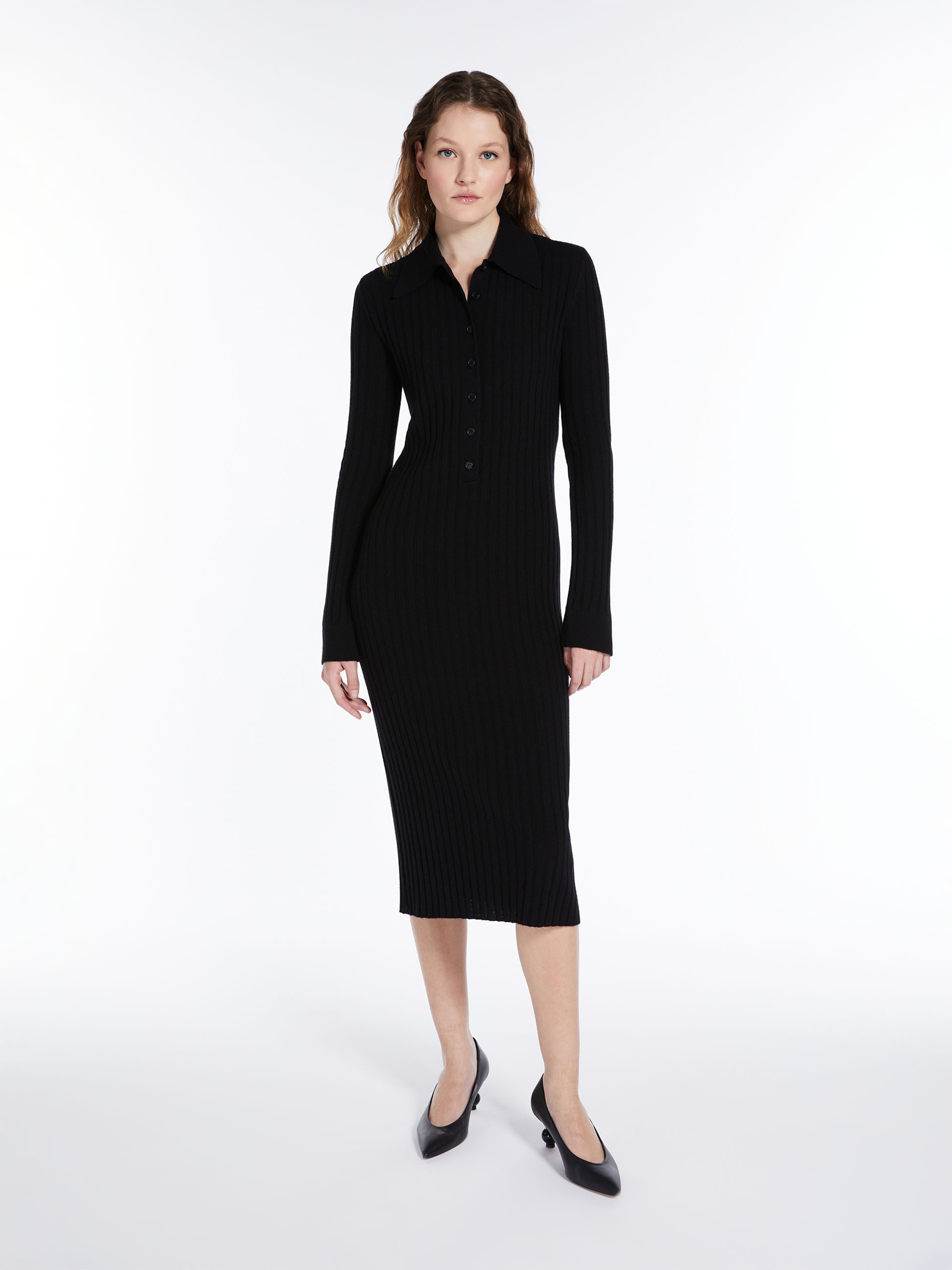 MAX MARA - Wool and cashmere midi dress - BLACK - MAX MARA SALE