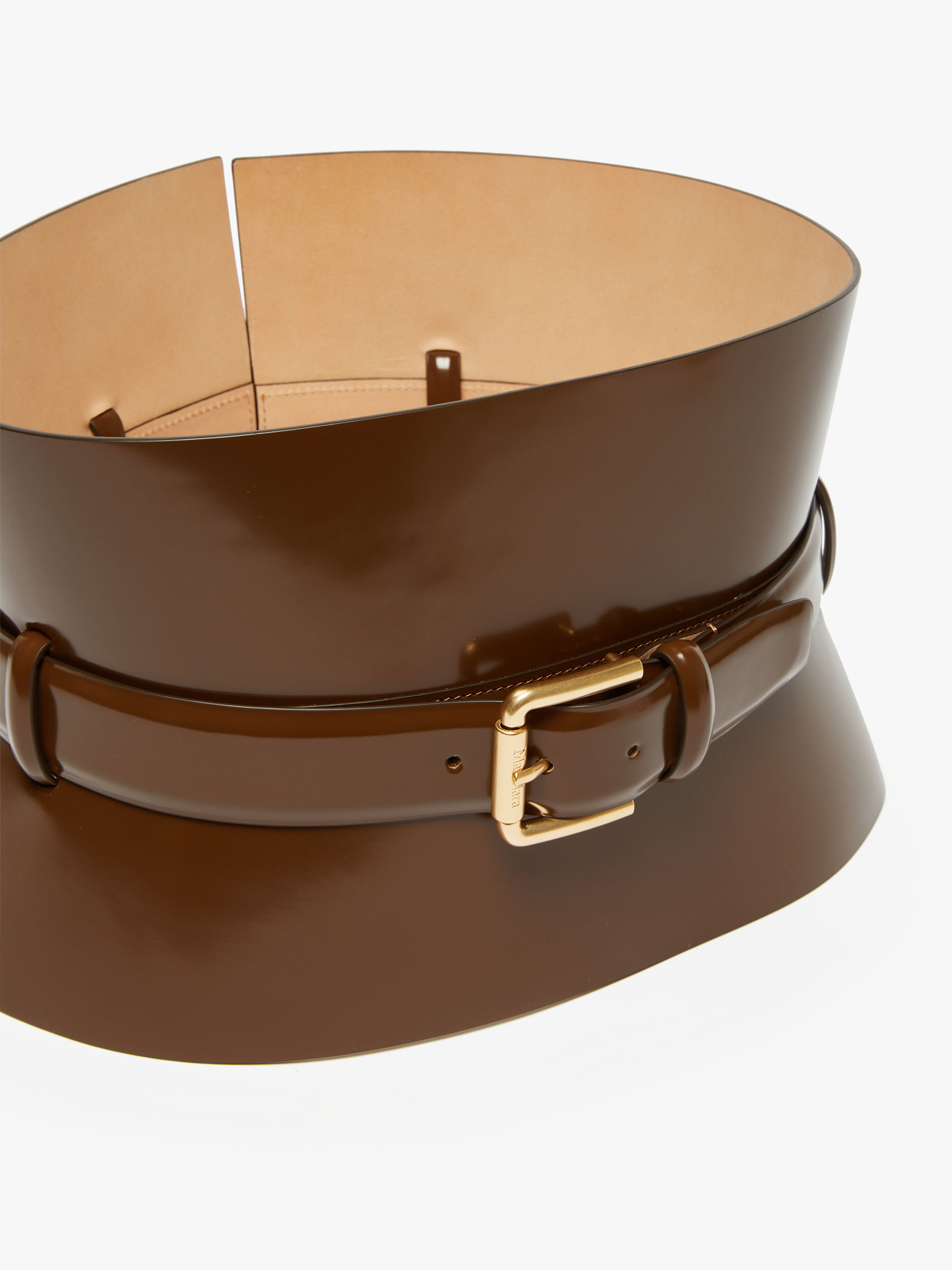 MAX MARA - Leather bustier belt - BROWN - MAX MARA SALE