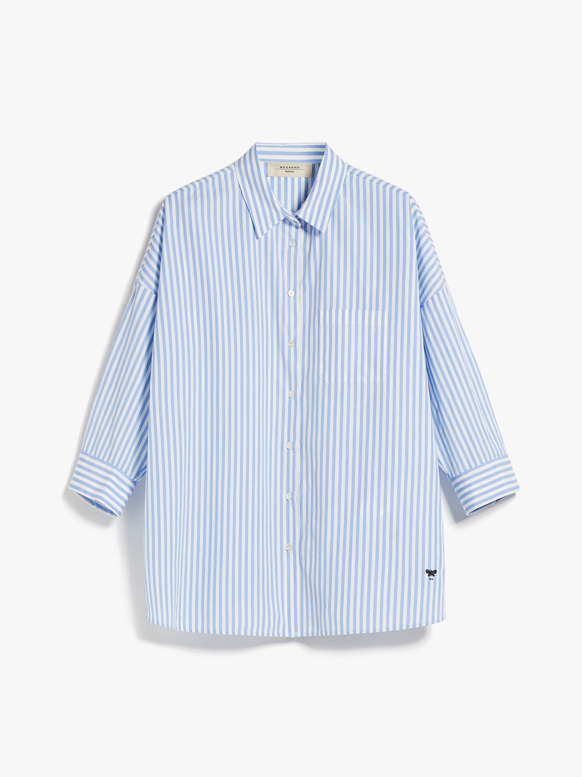 MAX MARA - Loose shirt in striped poplin - LIGHT BLUE - MAX MARA SALE