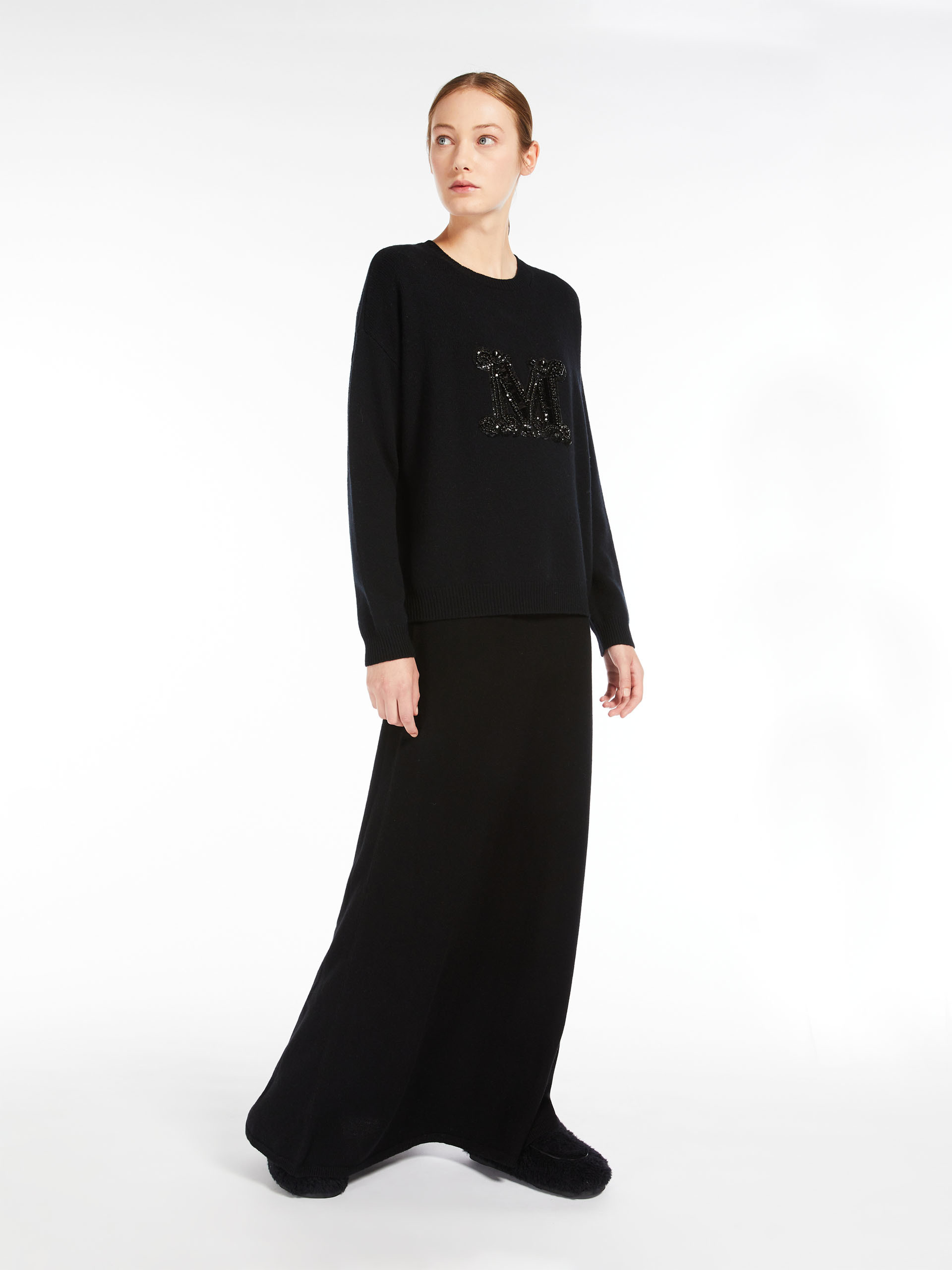 MAX MARA - Jewel embroidered cashmere jumper - BLACK - MAX MARA SALE