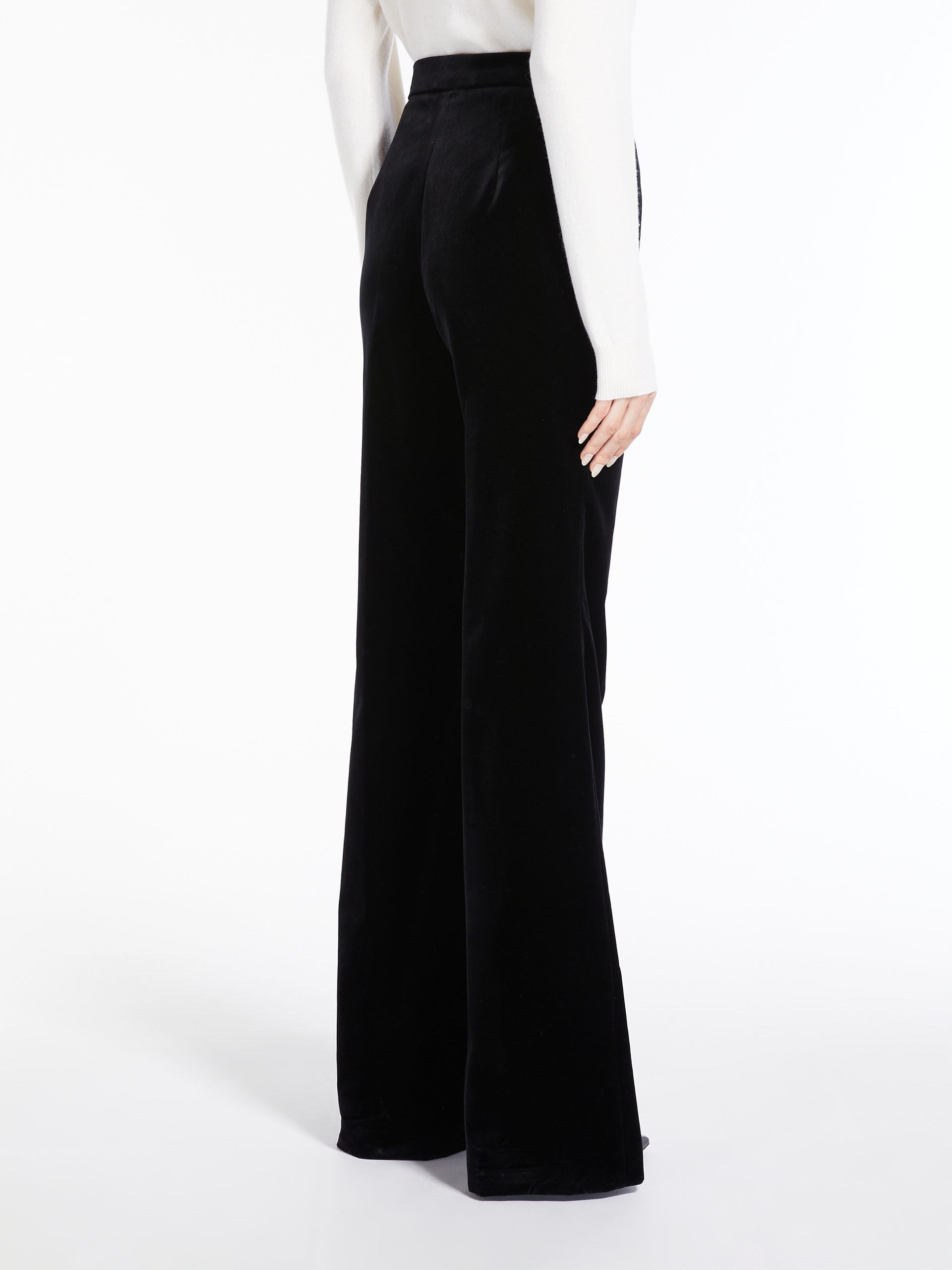 MAX MARA - Cotton velvet trousers - BLACK - MAX MARA SALE