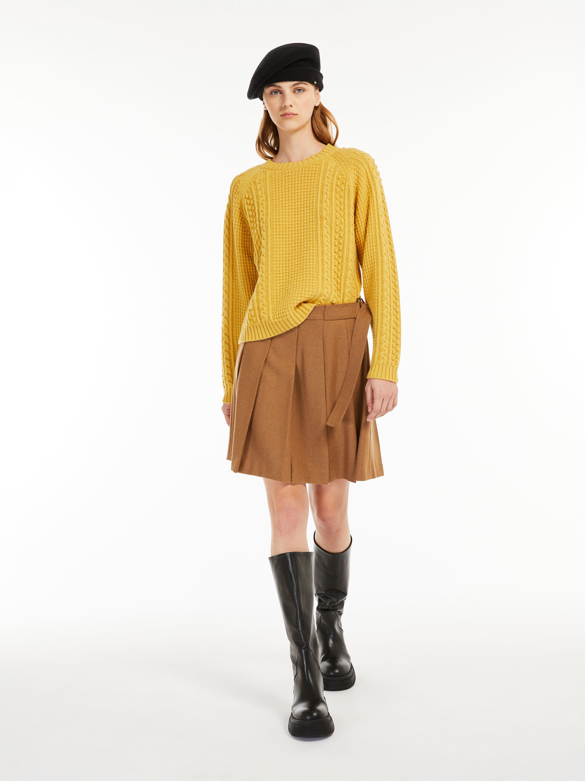 MAX MARA - Wool yarn sweater - YELLOW - MAX MARA SALE