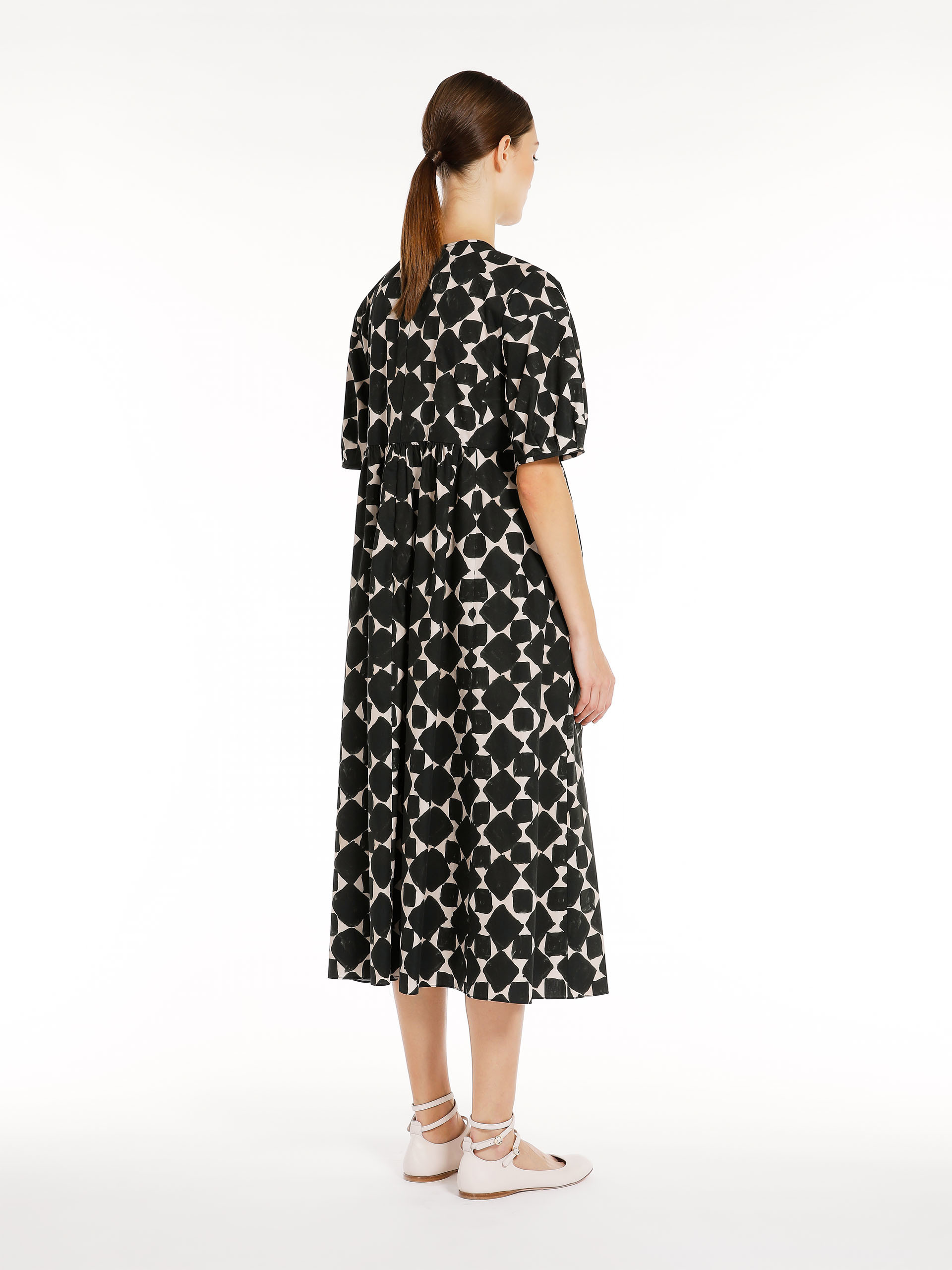 MAX MARA - Printed poplin dress - DARK GREEN - MAX MARA SALE