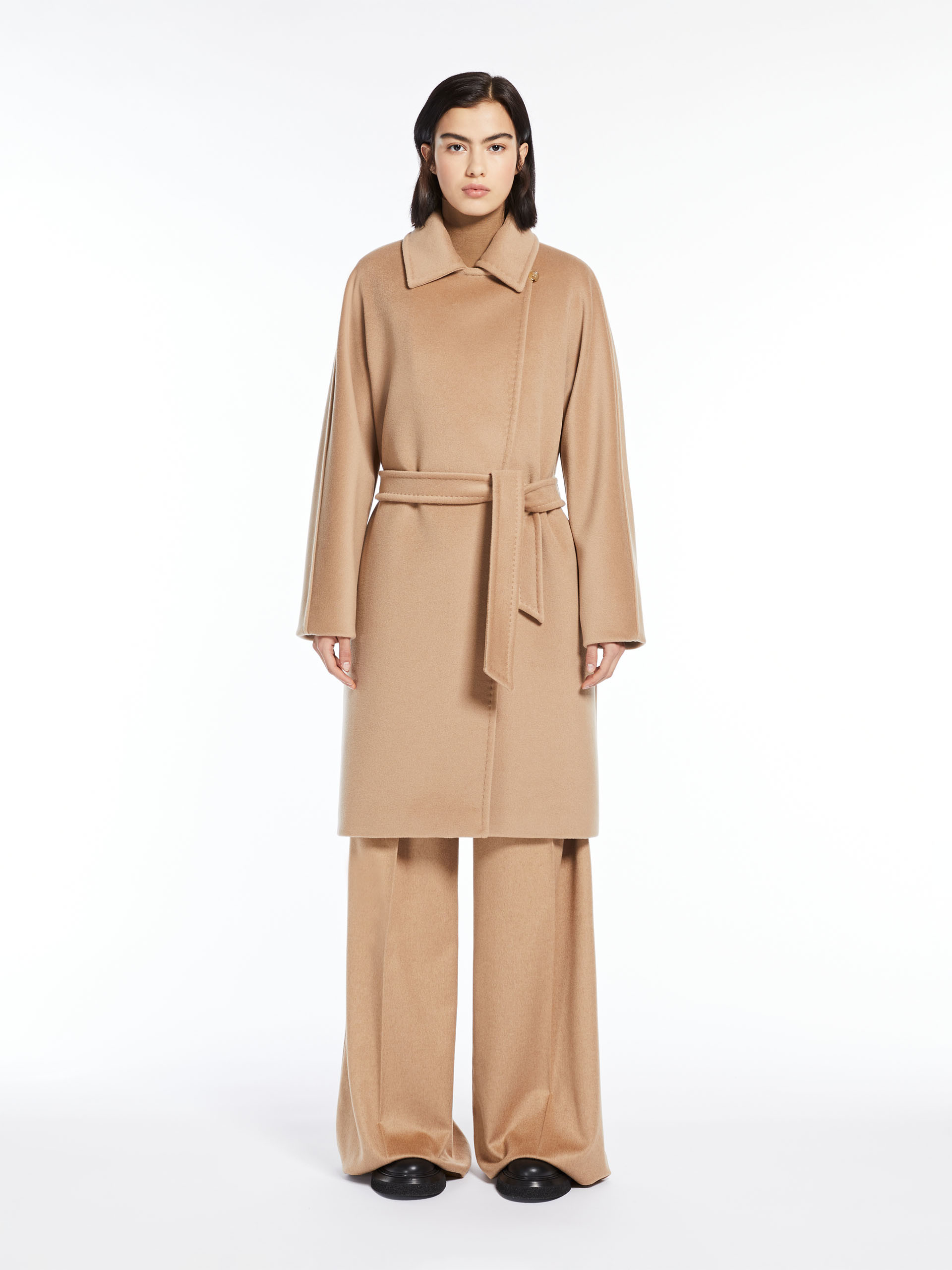 MAX MARA - Cashmere and wool robe coat - CAMEL - MAX MARA SALE