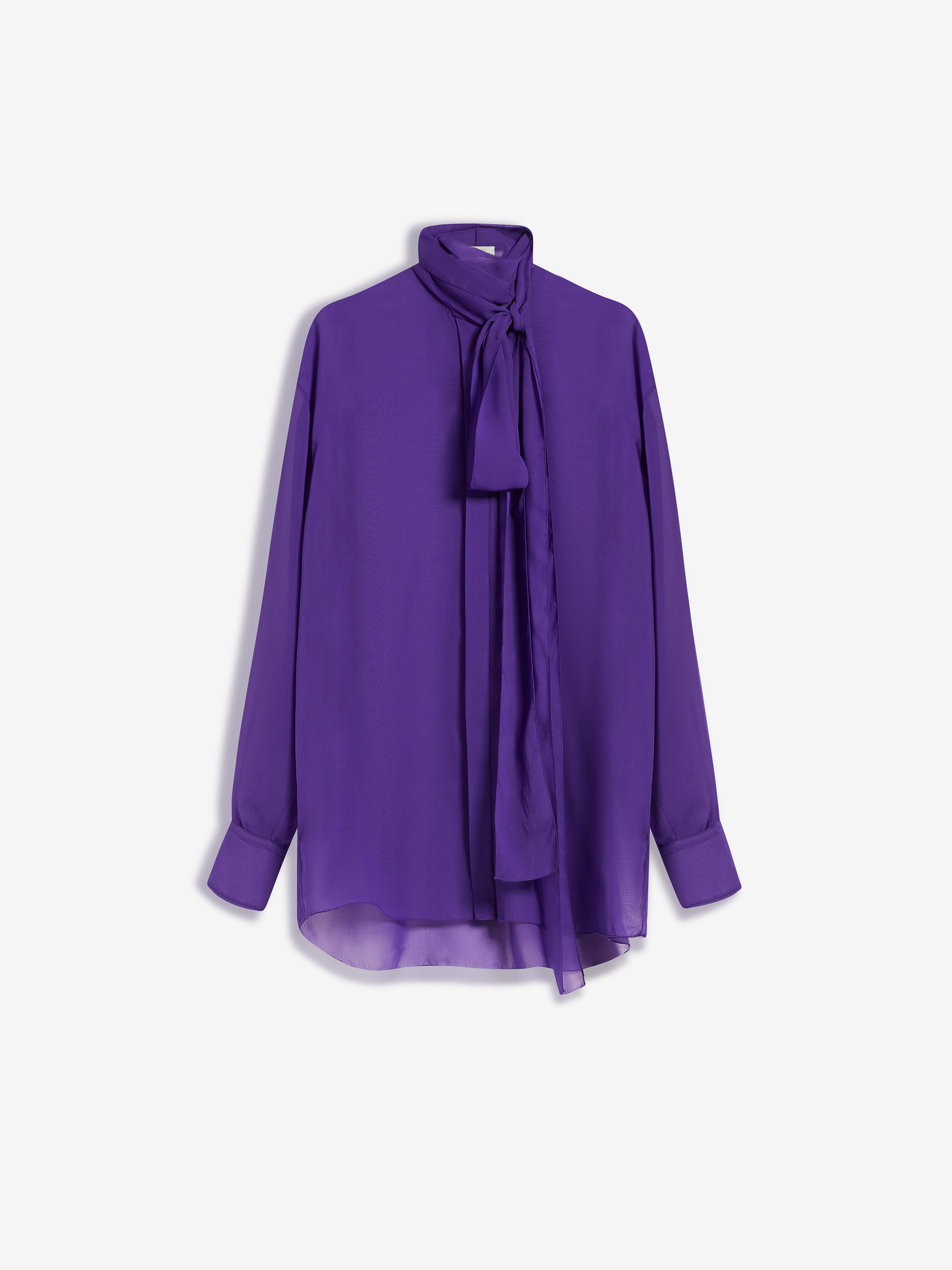 MAX MARA - Blouse with sash collar - PURPLE - MAX MARA SALE