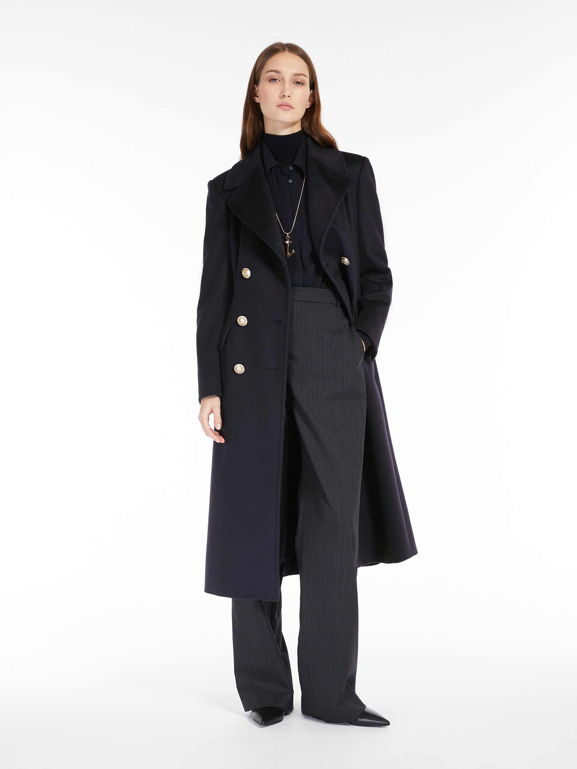 MAX MARA - Silk georgette shirt - NAVY - MAX MARA SALE