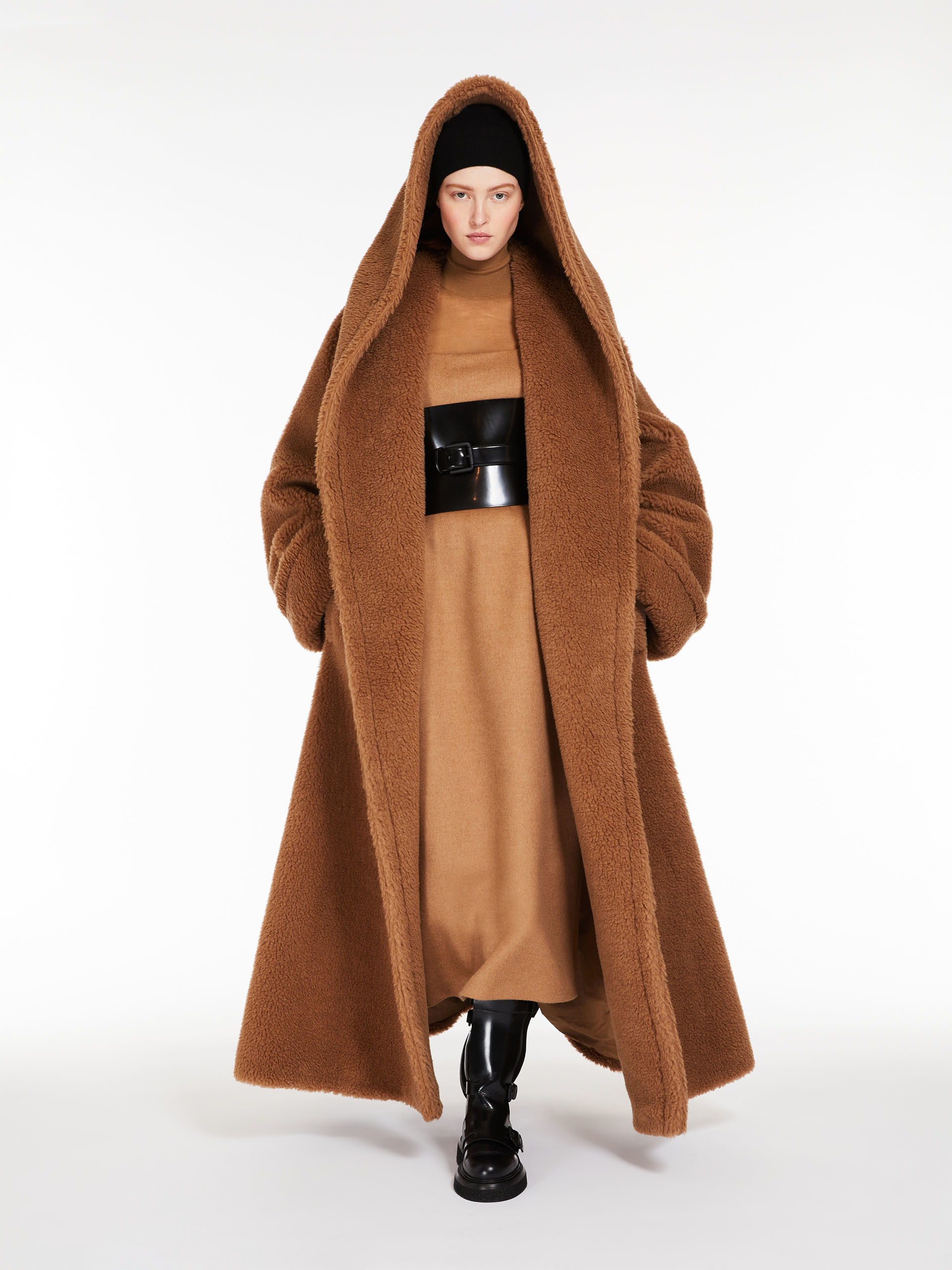 MAX MARA - Oversized Teddy wrap coat - CAMEL - MAX MARA SALE