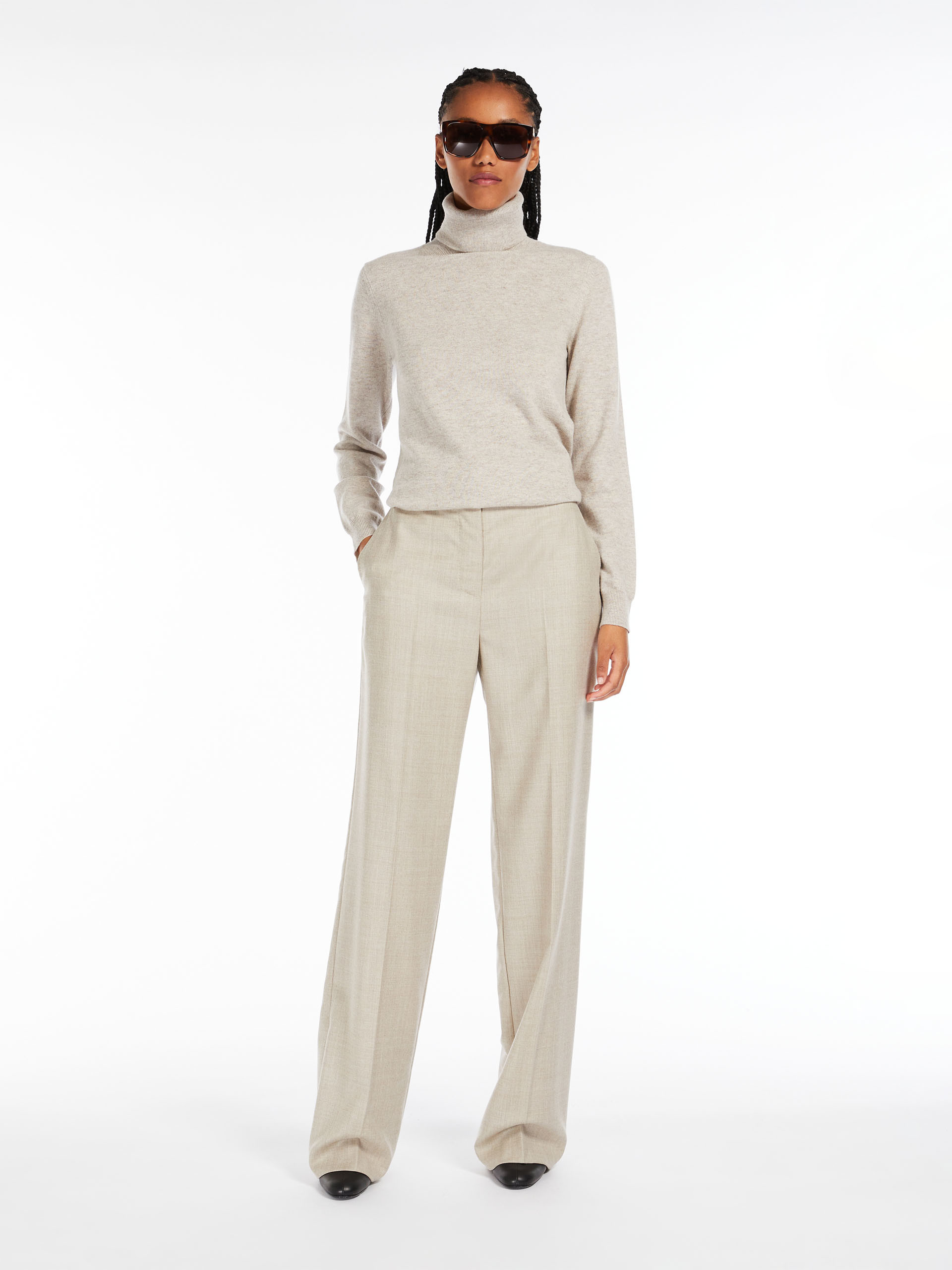MAX MARA - Wool and cashmere polo-neck jumper - BEIGE - MAX MARA SALE