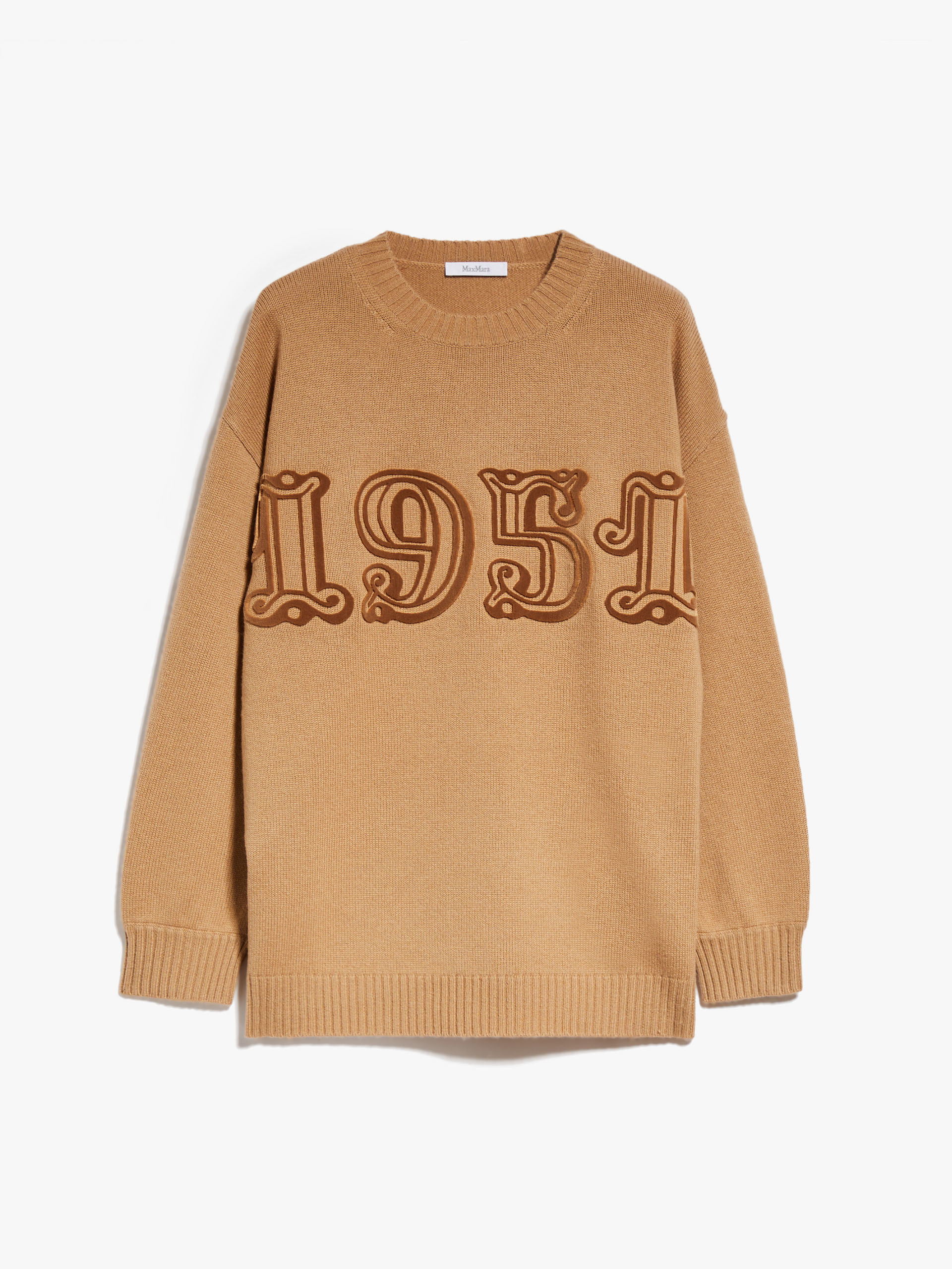 MAX MARA - Wool and cashmere monogram pullover - CAMEL - MAX MARA SALE