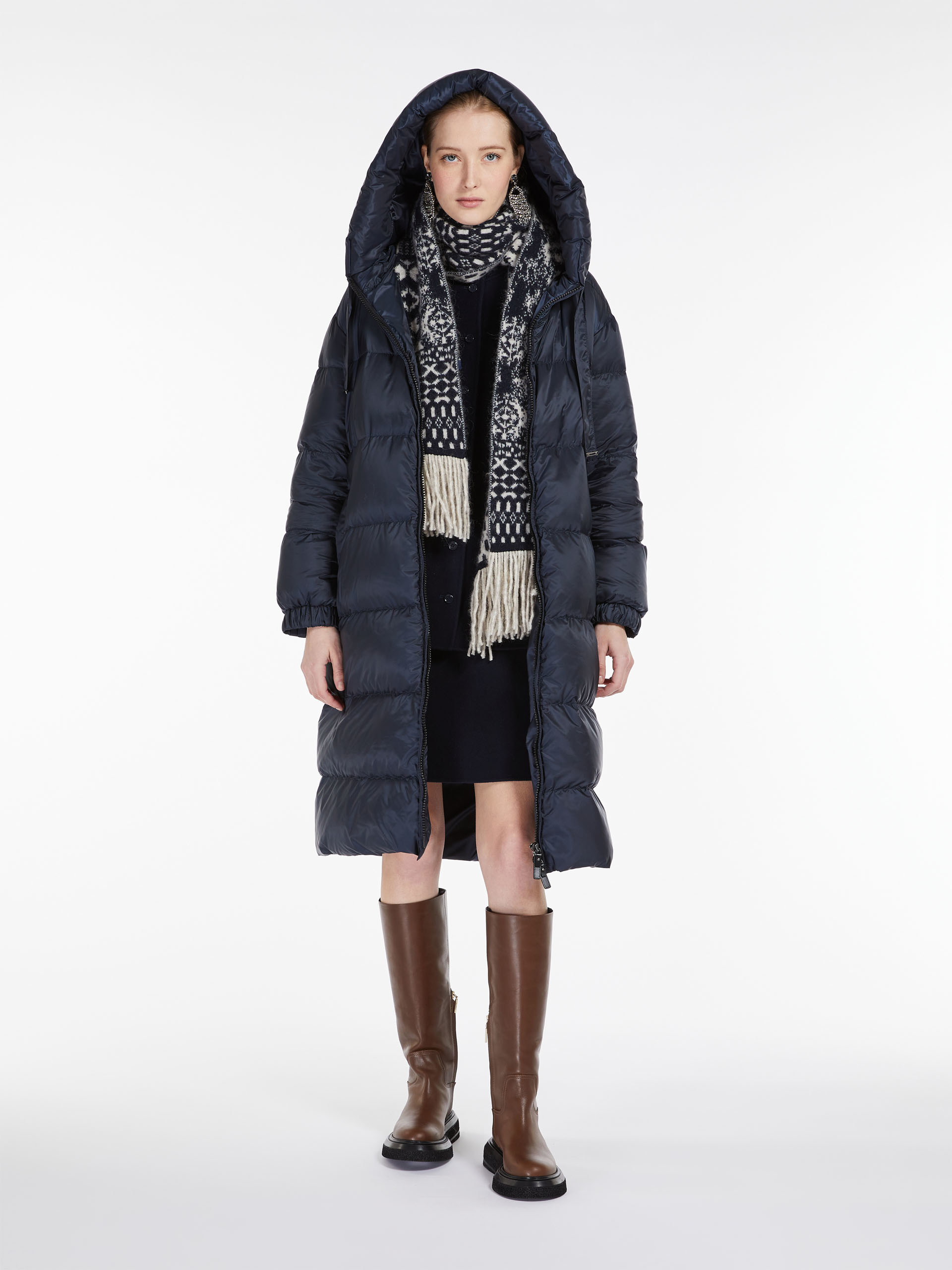 MAX MARA - Long parka in water-resistant canvas - MIDNIGHTBLUE - MAX MARA SALE