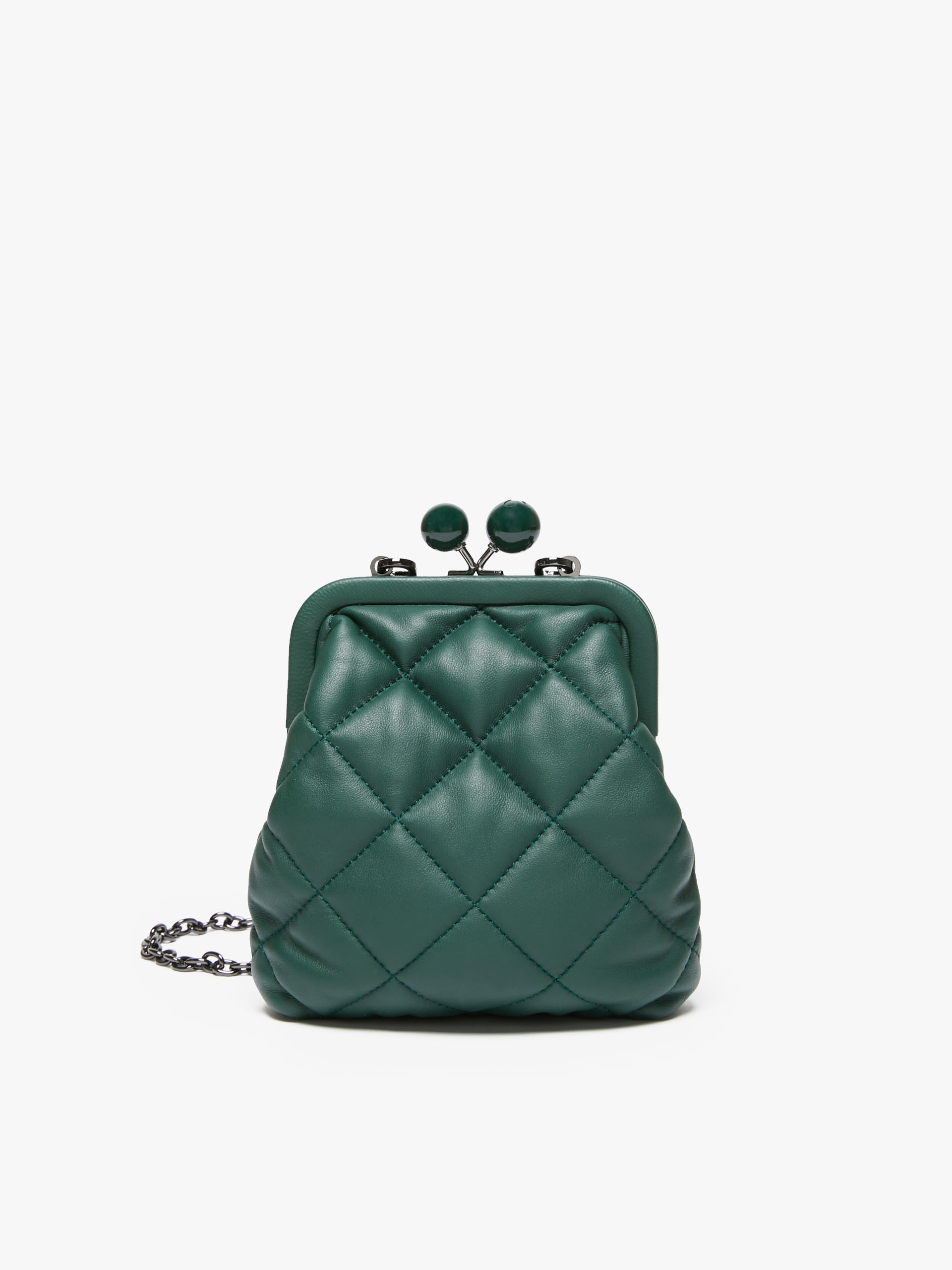 MAX MARA - Pasticcino Bag phone holder in nappa leather - DARK GREEN - MAX MARA SALE