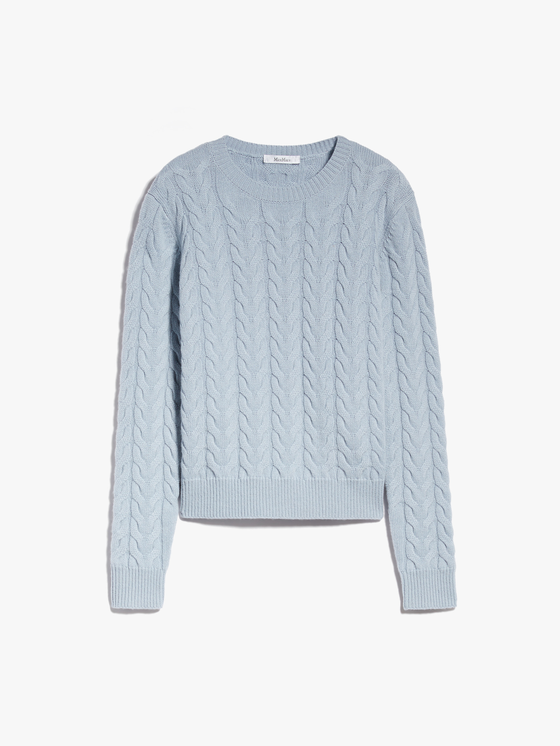 MAX MARA - Cable knit cashmere jumper - LIGHT BLUE - MAX MARA SALE