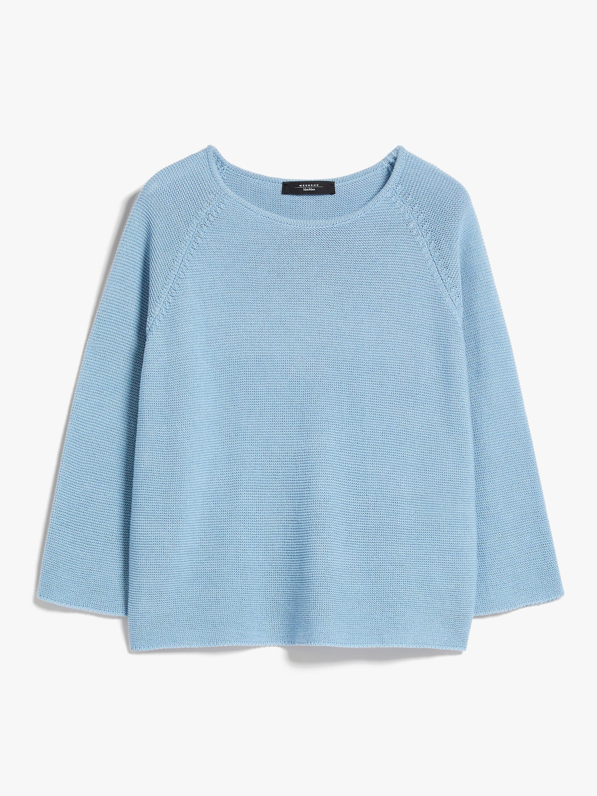 MAX MARA - Round-neck cotton top - LIGHT BLUE - MAX MARA SALE