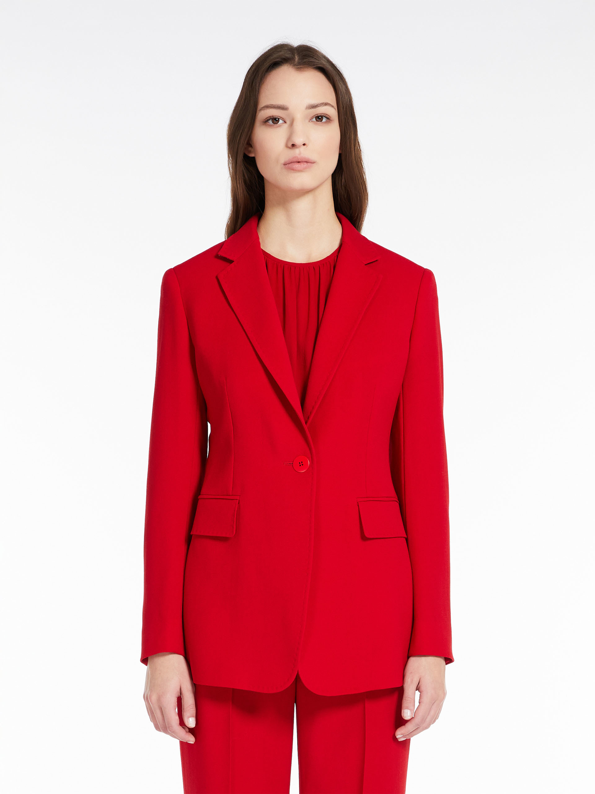 MAX MARA - Single-breasted wool jacket - RED - MAX MARA SALE