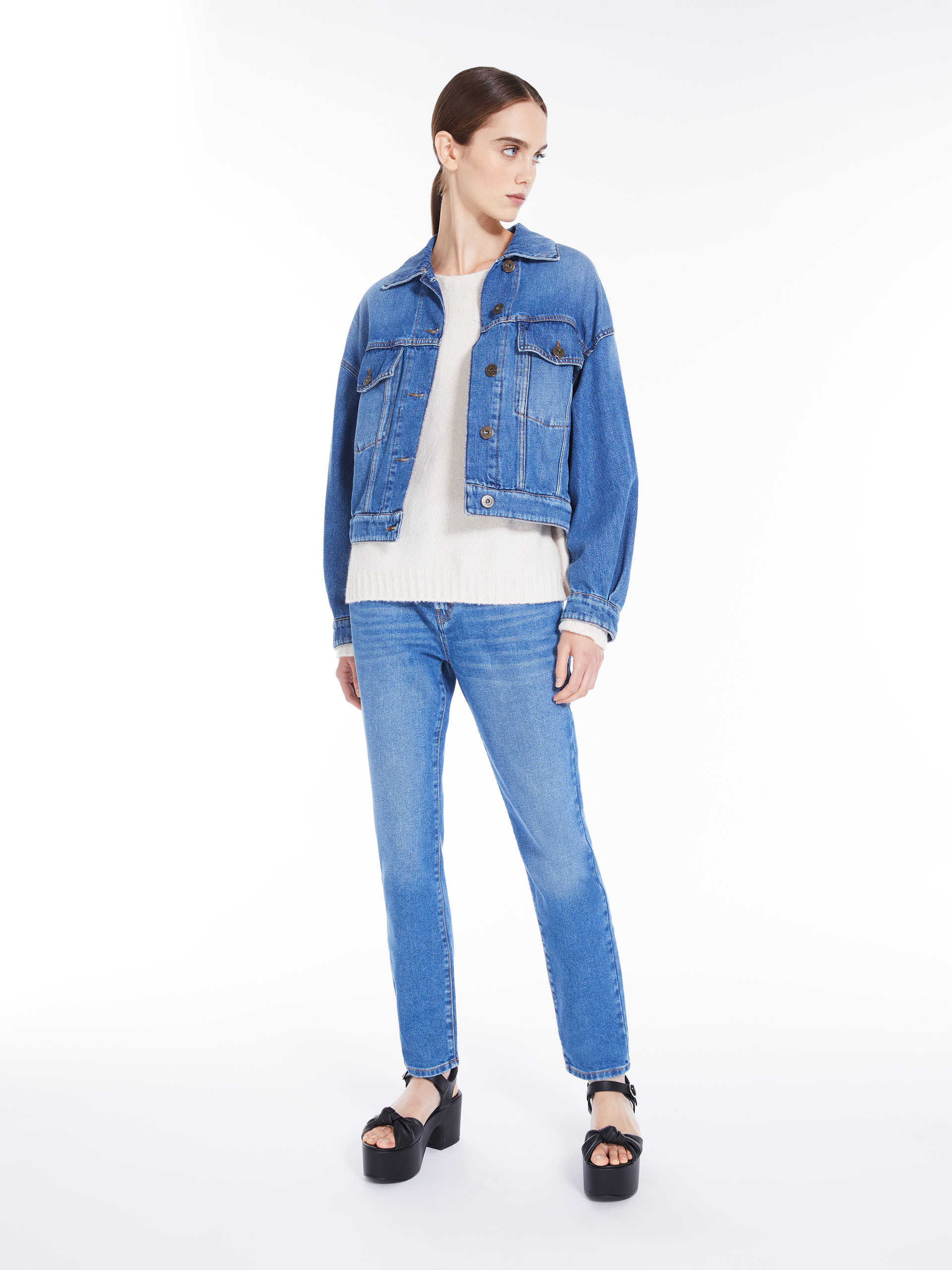 MAX MARA - Soft knit top in alpaca and cotton - IVORY - MAX MARA SALE