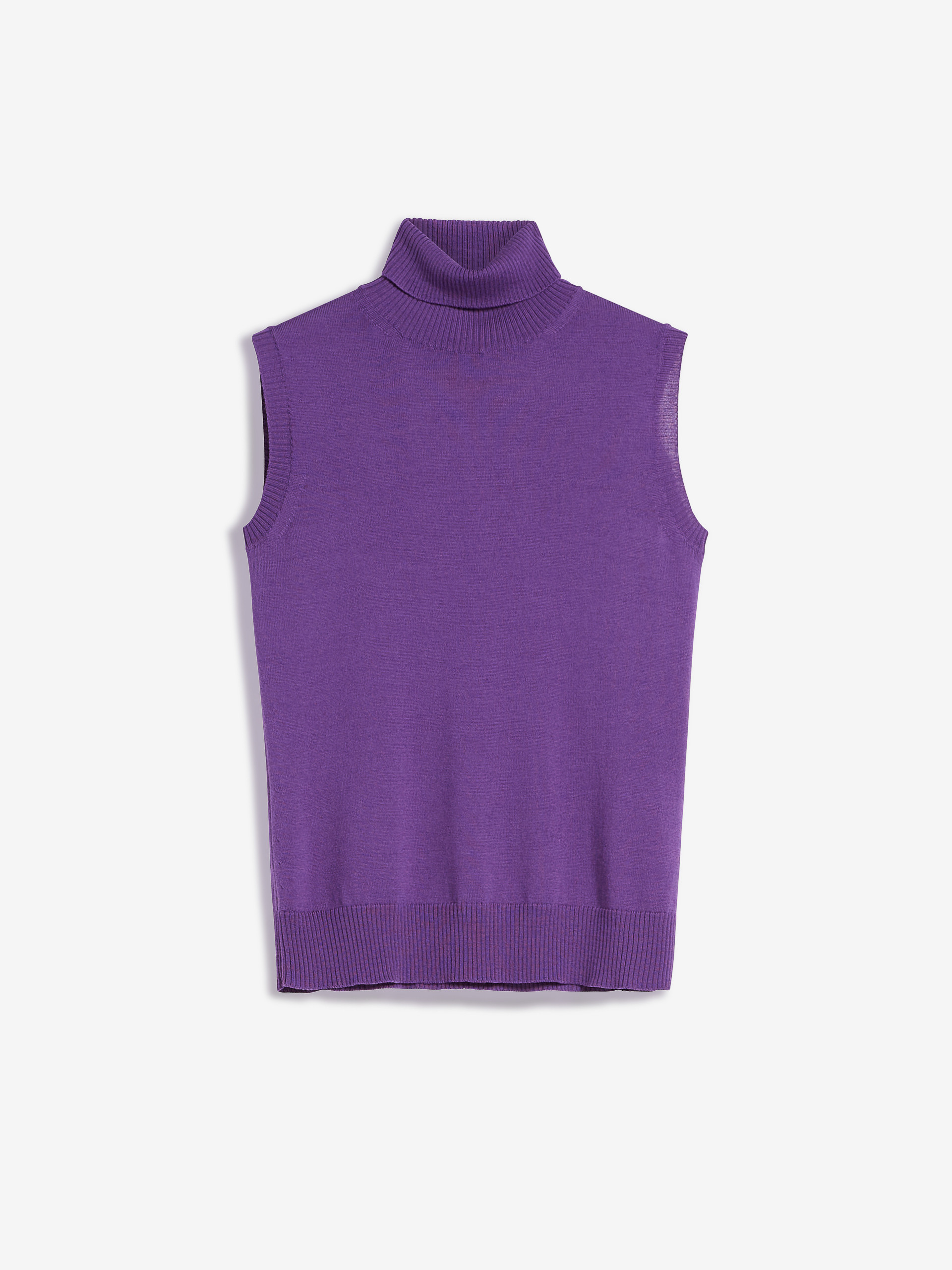 MAX MARA - Pure wool mock polo-neck sweater - PURPLE - MAX MARA SALE