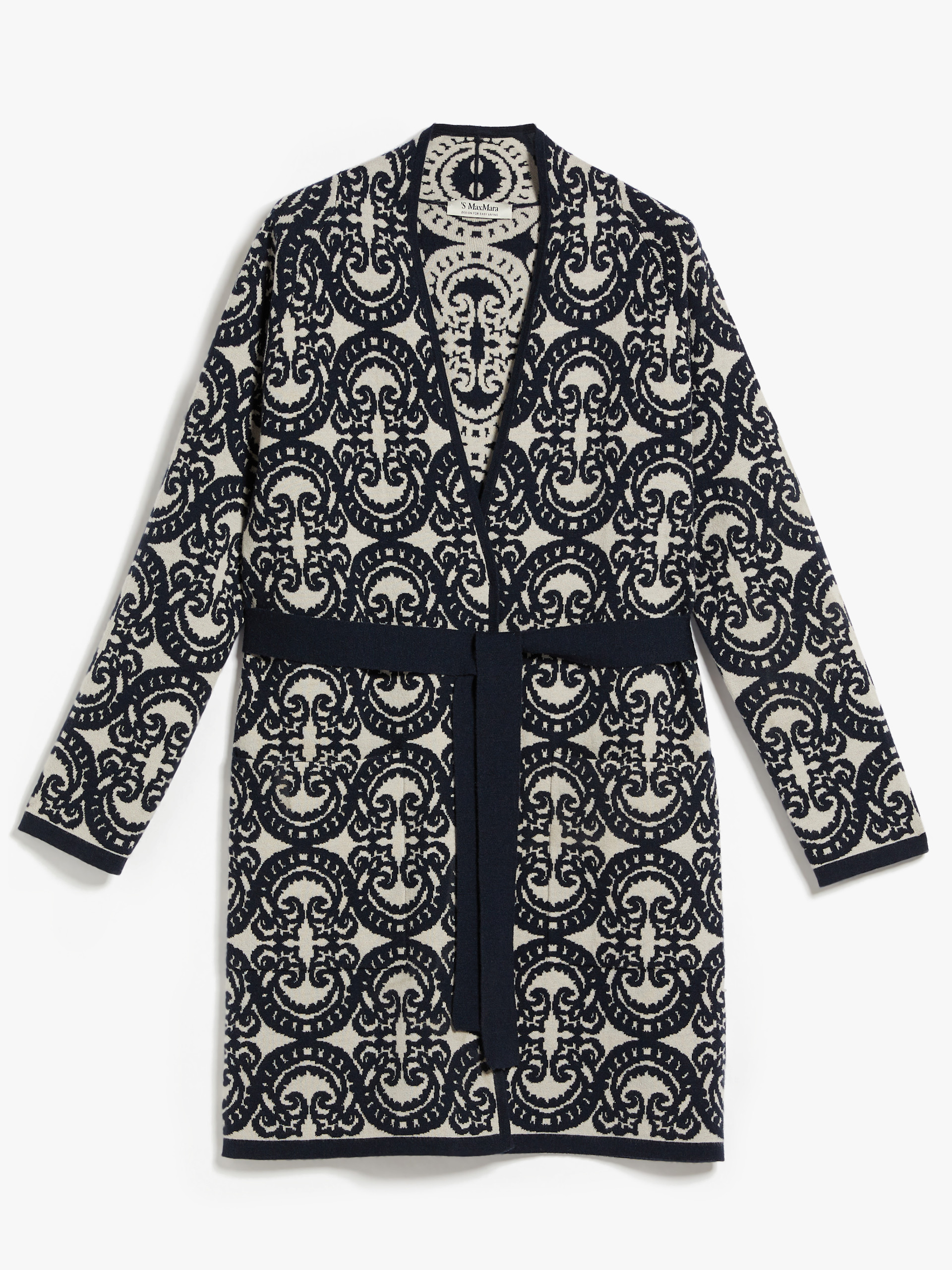 MAX MARA - Jacquard wool and cashmere cardigan - ULTRAMARINE - MAX MARA SALE