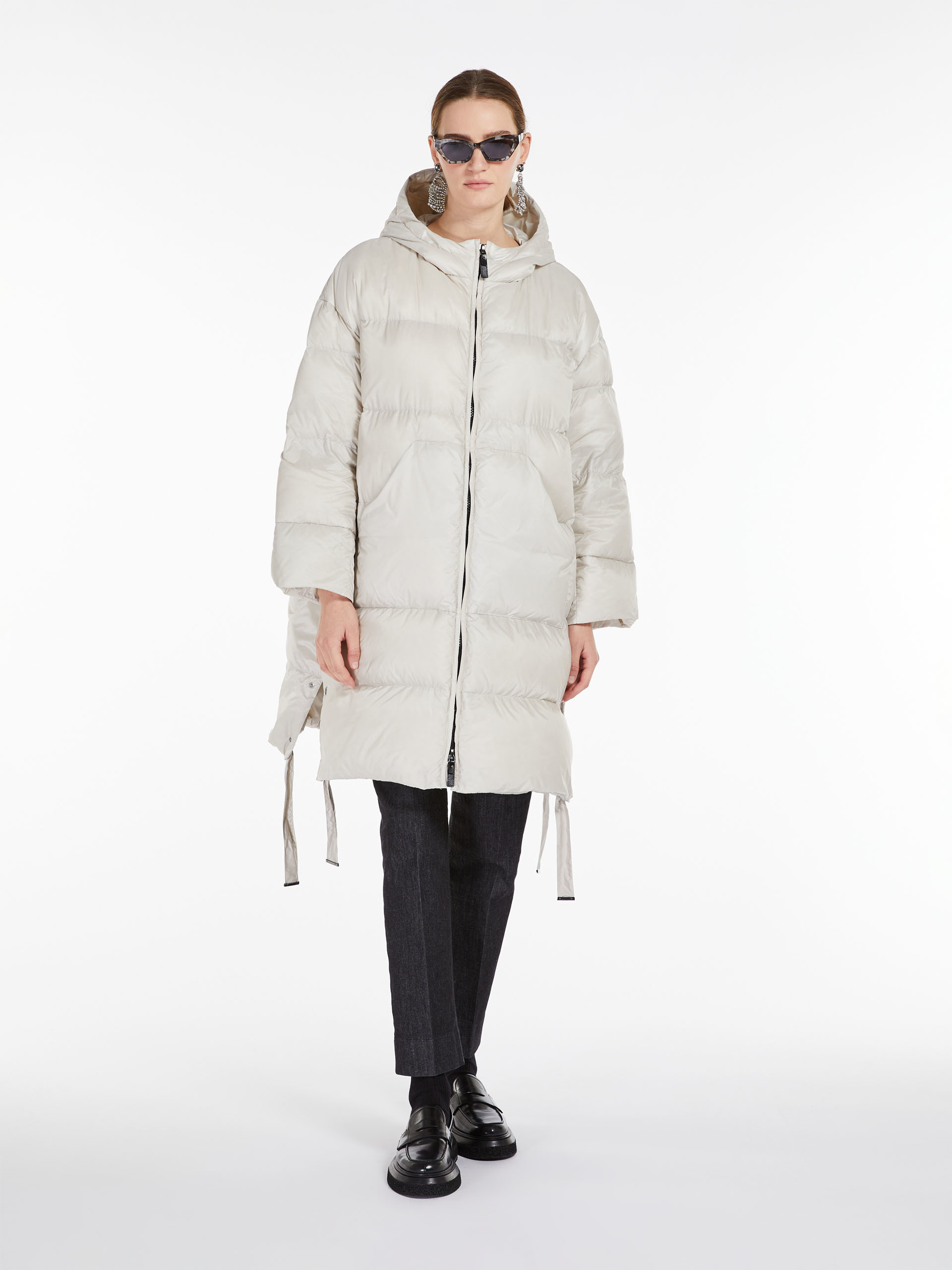 MAX MARA - Long parka in water-resistant canvas - ICE - MAX MARA SALE