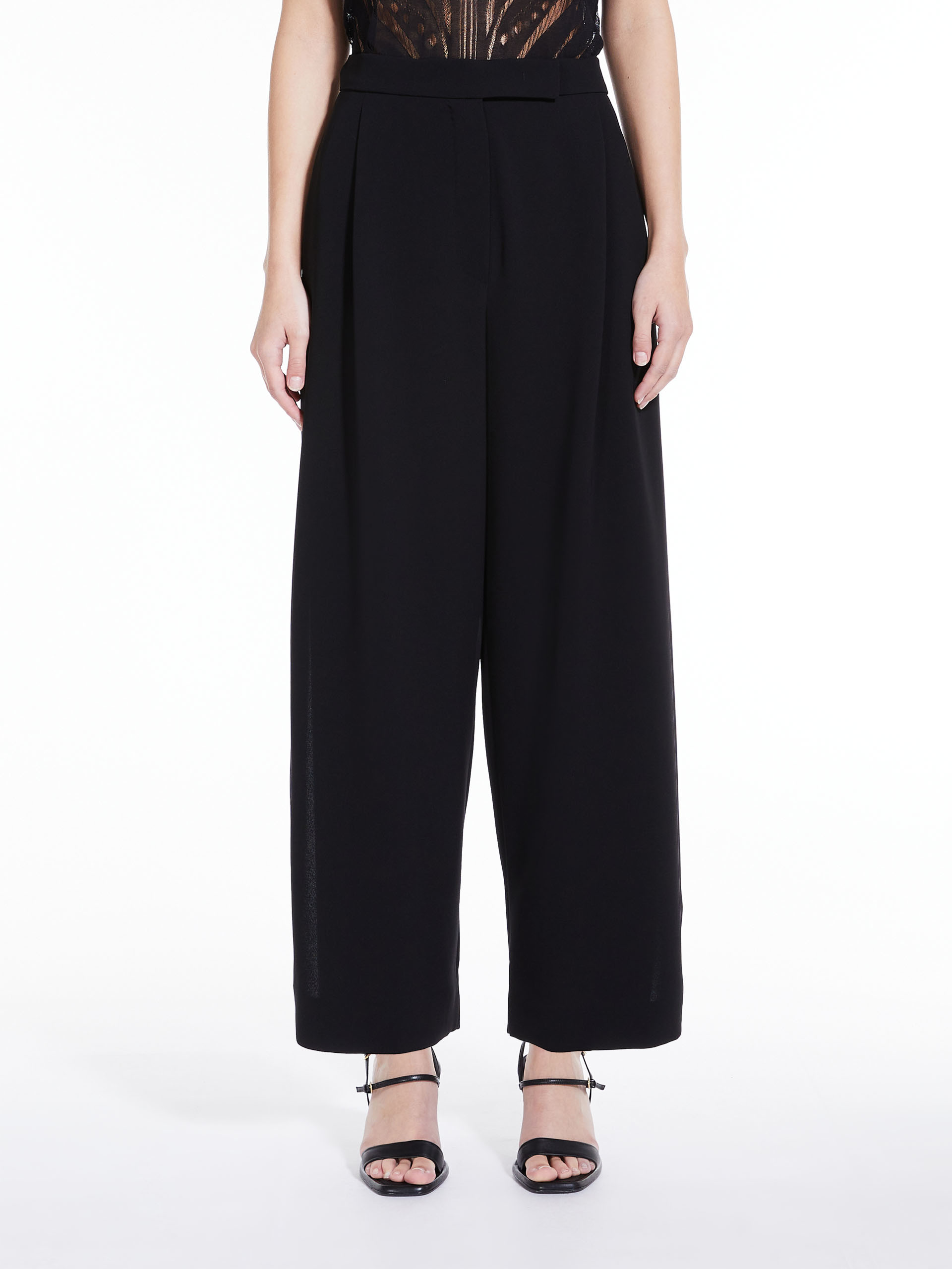 MAX MARA - Wide-leg cady trousers - BLACK - MAX MARA SALE