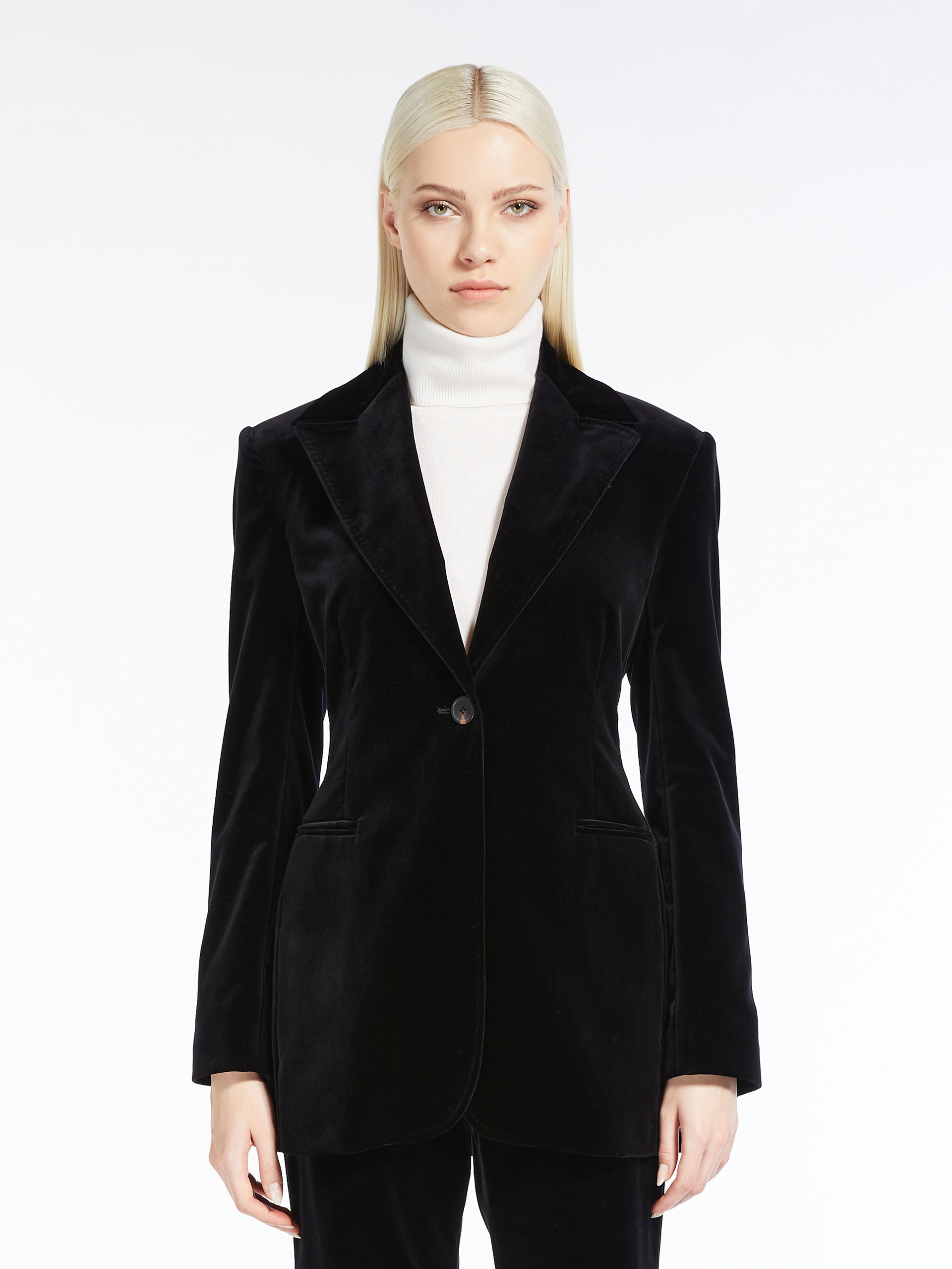 MAX MARA - Cotton velvet blazer - BLACK - MAX MARA SALE