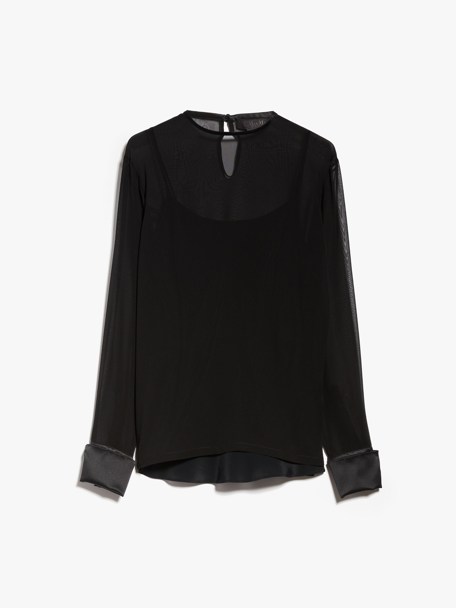 MAX MARA - Silk georgette blouse - BLACK - MAX MARA SALE
