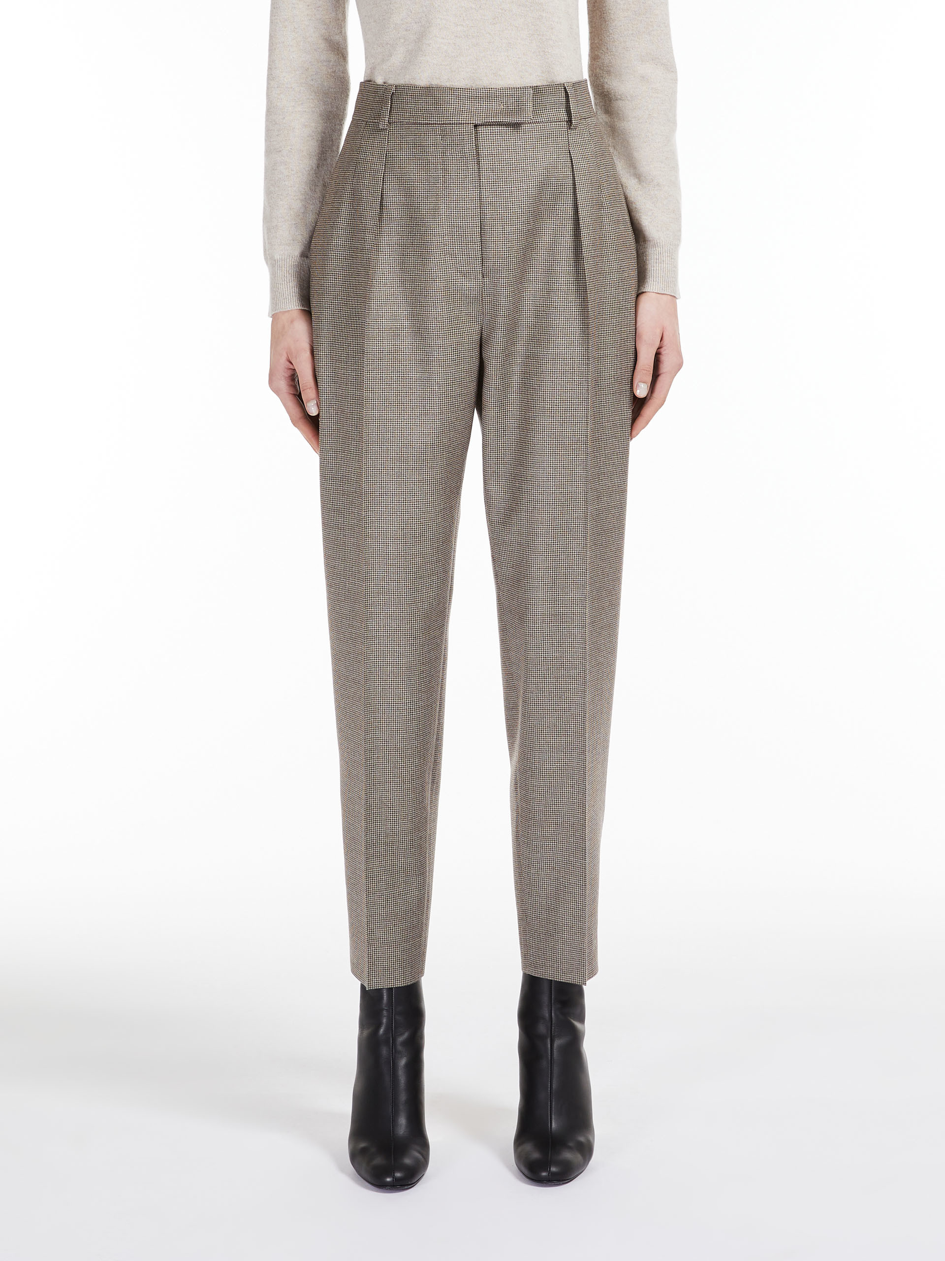 MAX MARA - Wool flannel cigarette trousers - BEIGE - MAX MARA SALE
