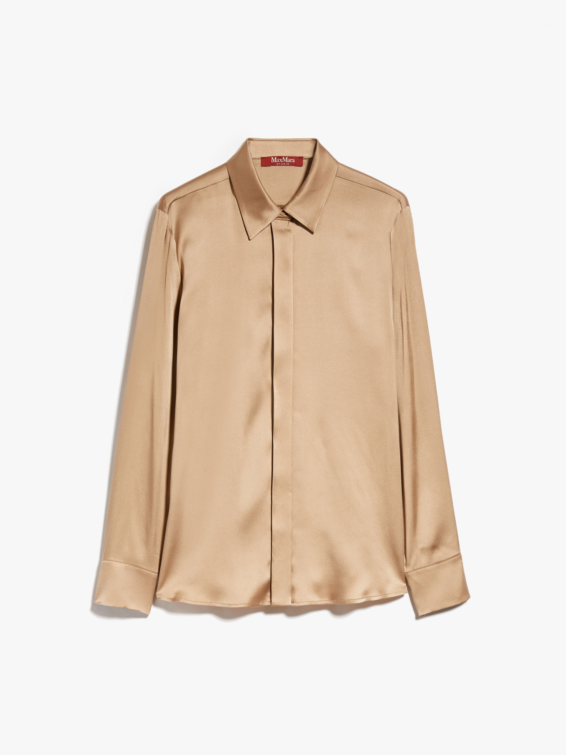 MAX MARA - Silk satin shirt - CAMEL - MAX MARA SALE
