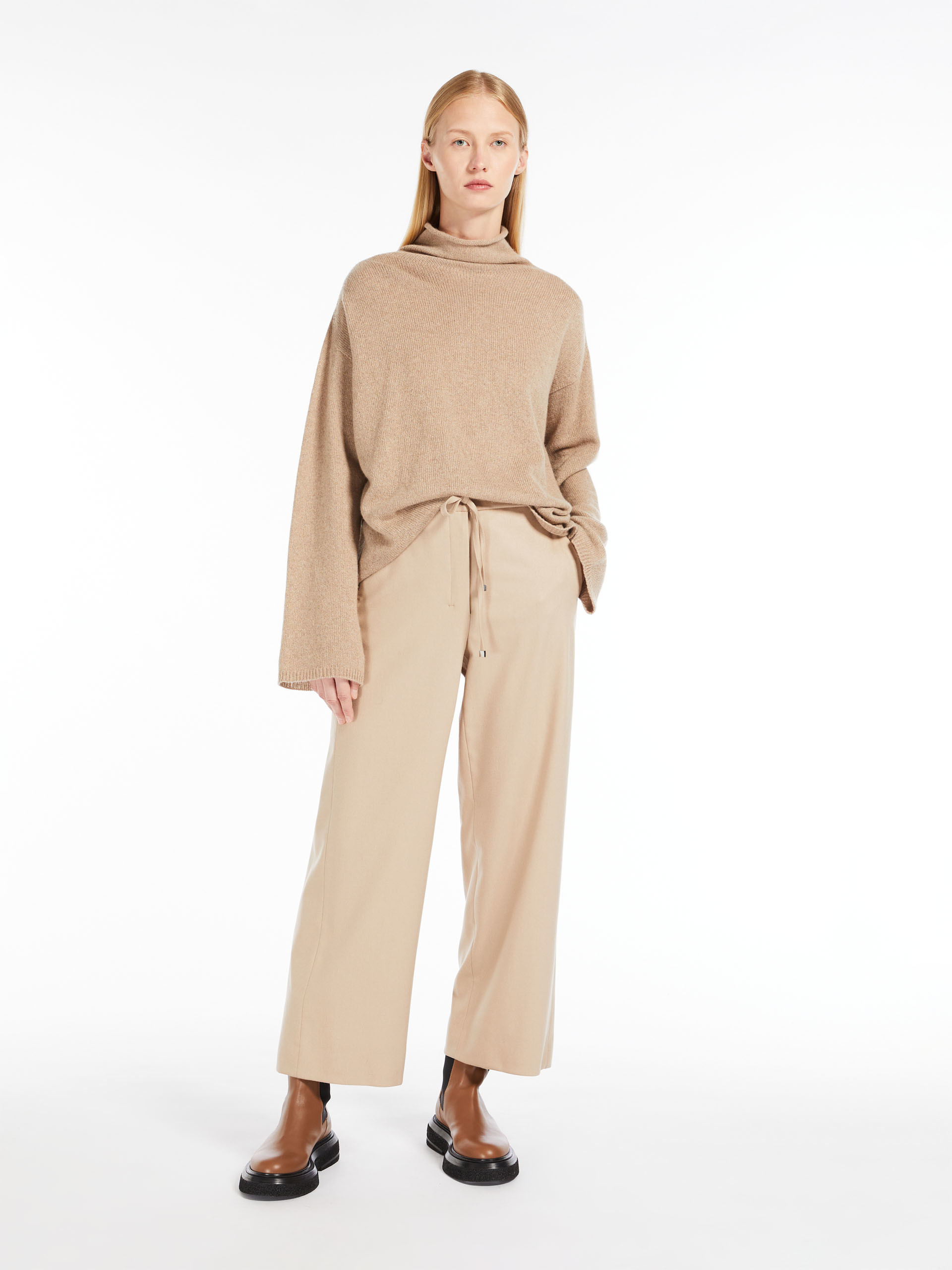 MAX MARA - Cashmere polo-neck sweater - HONEY - MAX MARA SALE