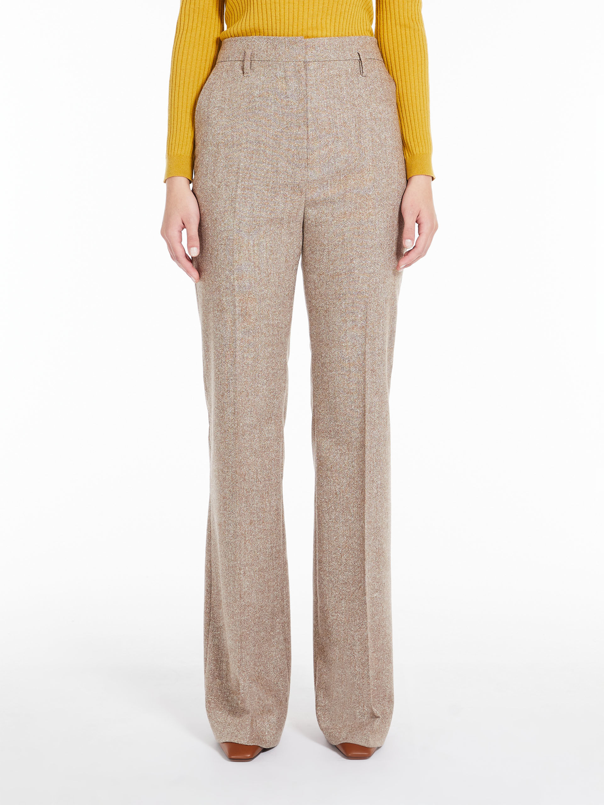 MAX MARA - Flared stretch wool trousers - CAMEL - MAX MARA SALE
