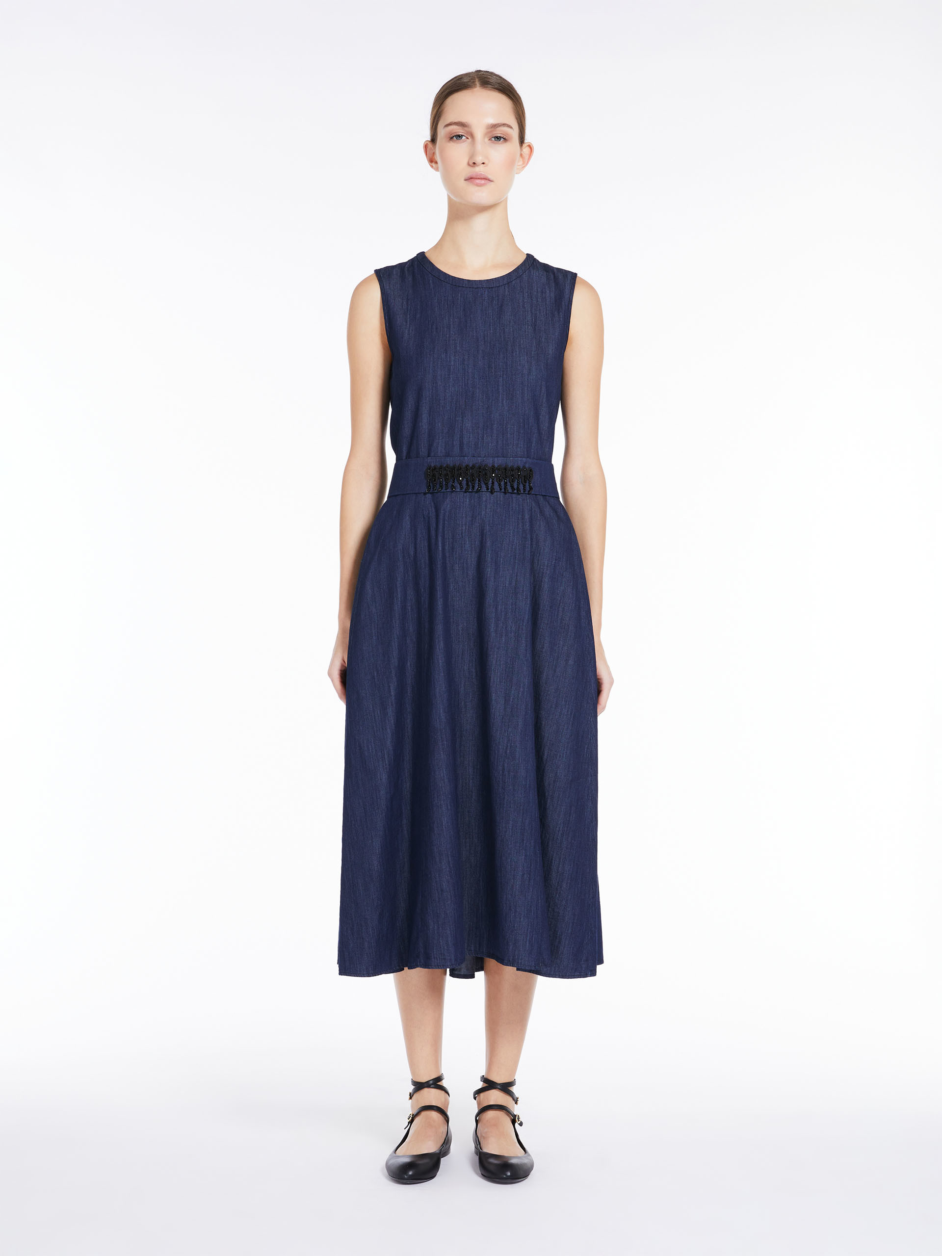 MAX MARA - Cotton denim dress - NAVY - MAX MARA SALE