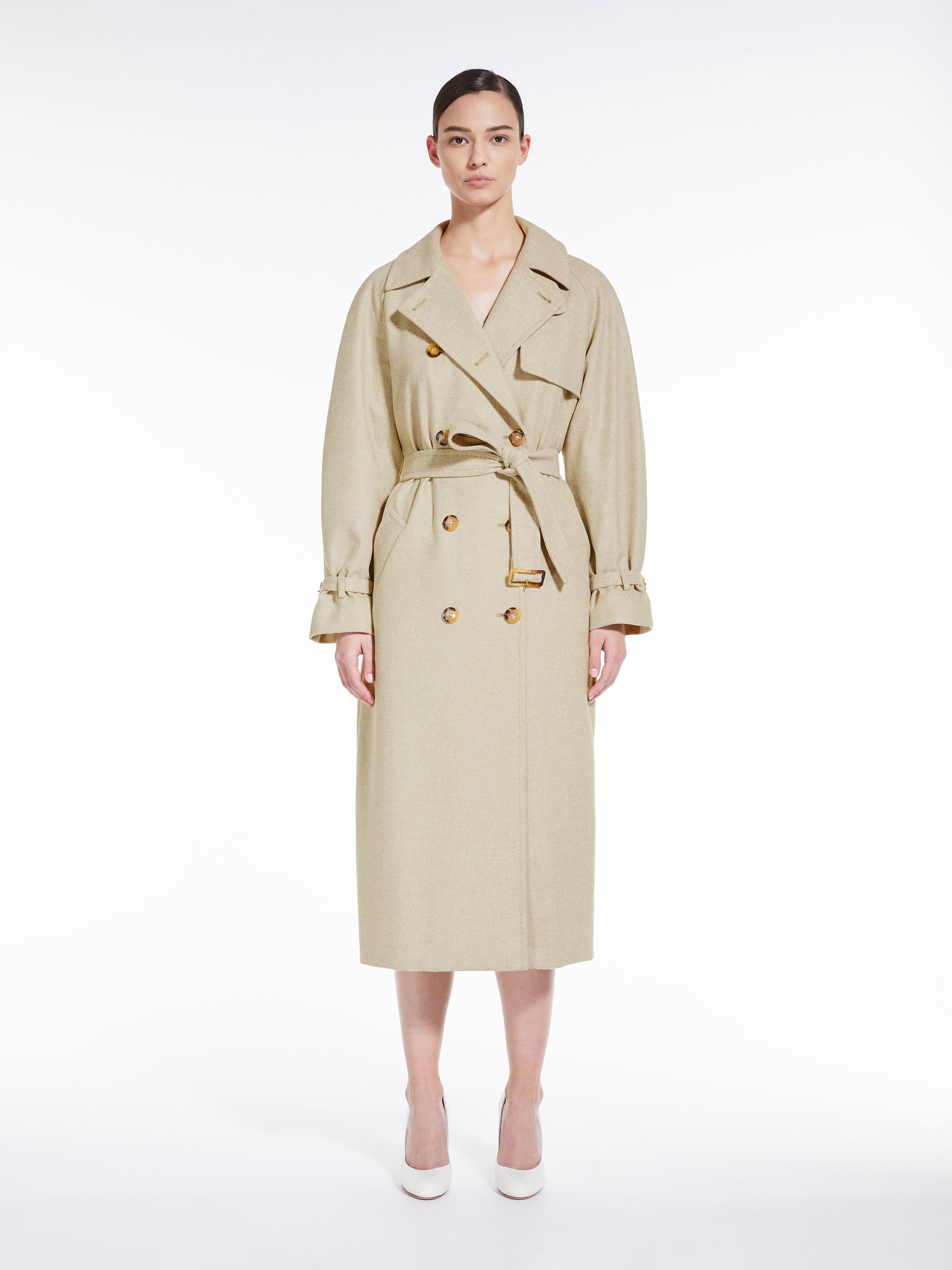MAX MARA - Cashmere, alpaca and camel trench coat - SAND - MAX MARA SALE