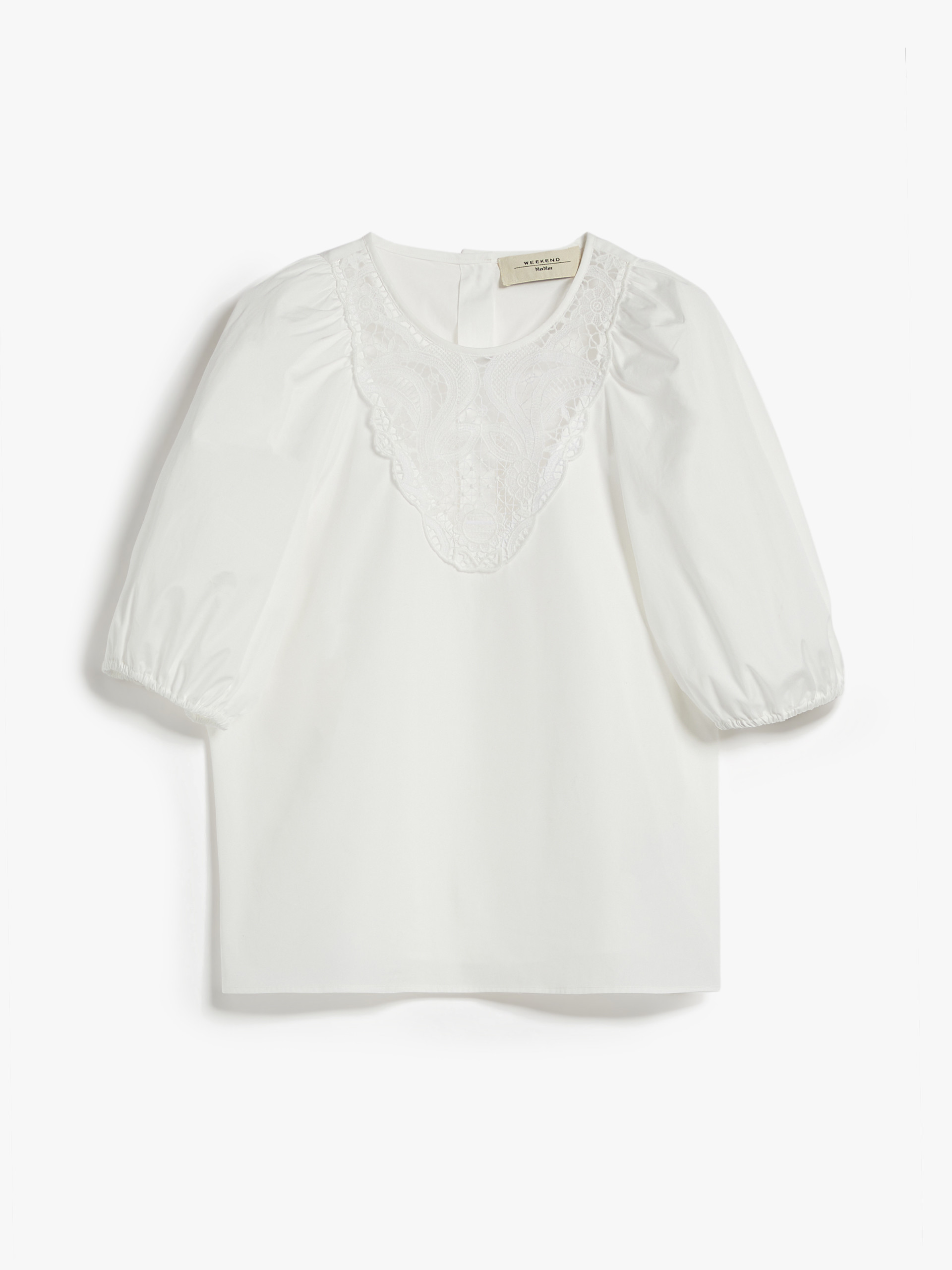 MAX MARA - Poplin blouse with embroidery - OPTICAL WHITE - MAX MARA SALE