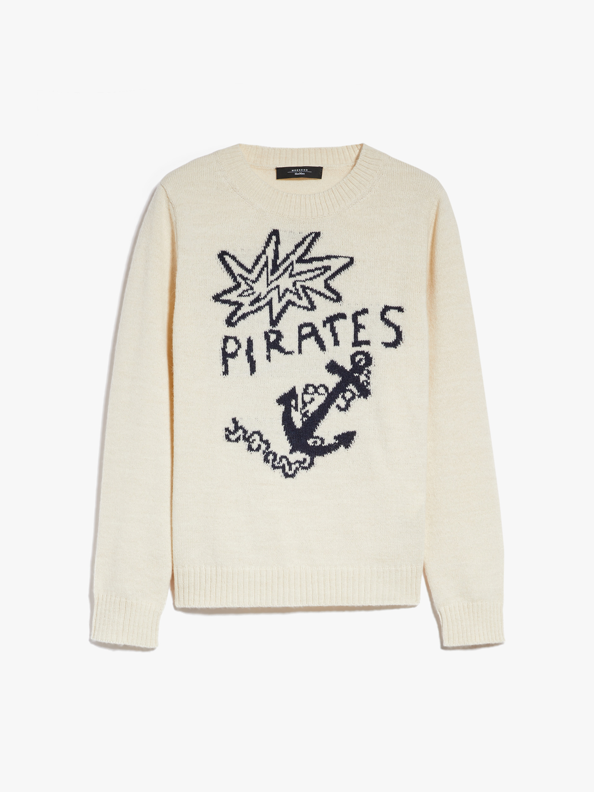 MAX MARA - Alpaca and wool yarn sweater - WHITE - MAX MARA SALE