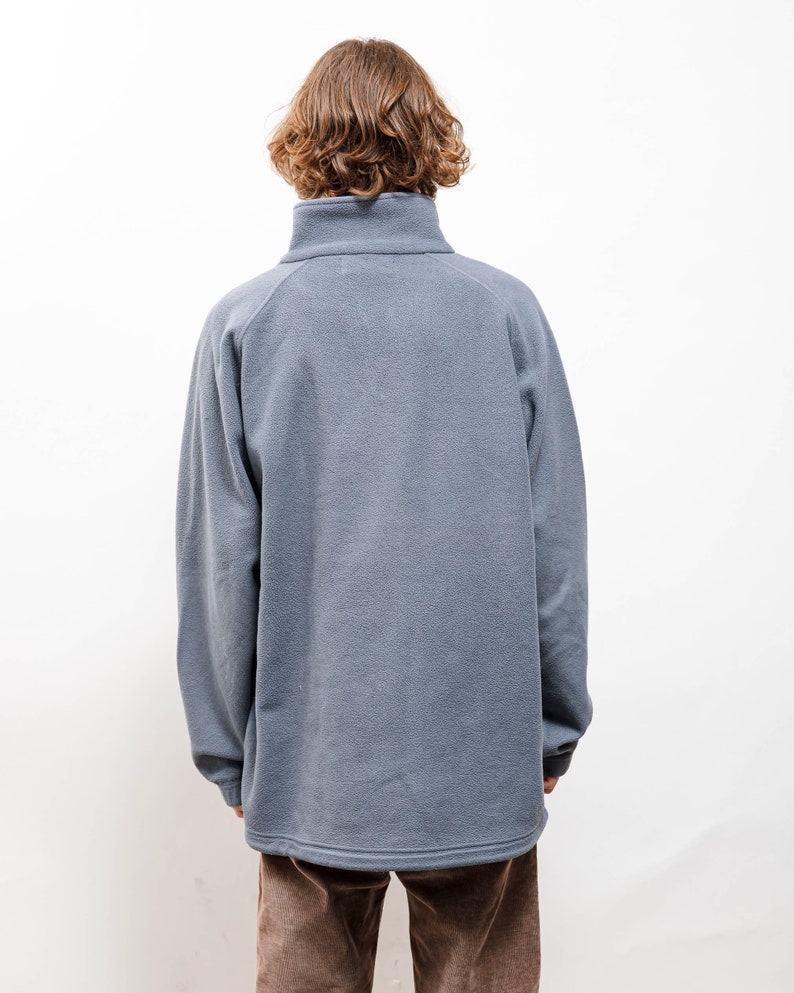 Vintage 90s Solid Grey Fleece Half Zip Jumper Unisex XL