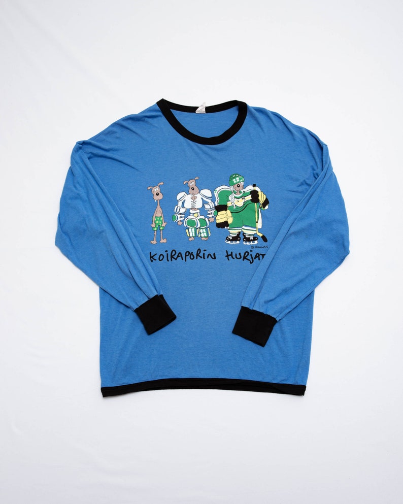 Vintage 90s Pullover Blue Finish Hockey Sweatshirt M