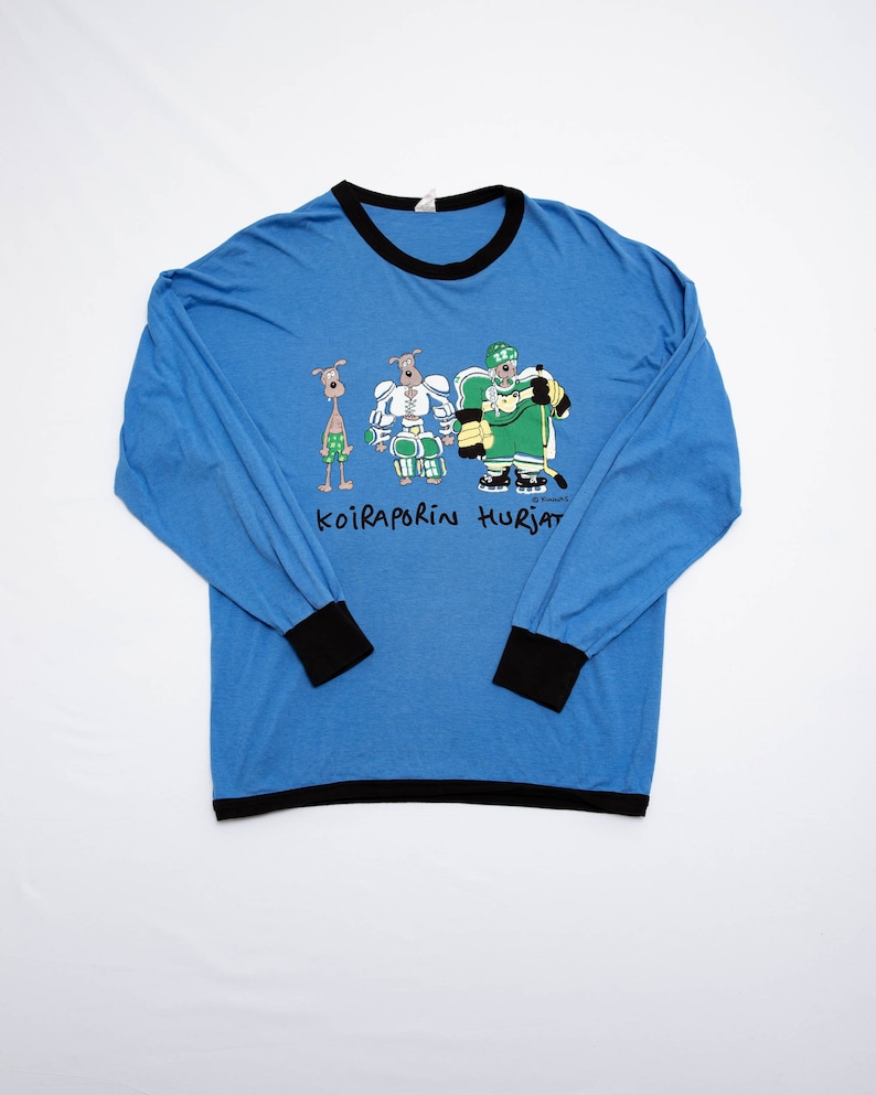 Vintage 90s Pullover Blue Finish Hockey Sweatshirt M