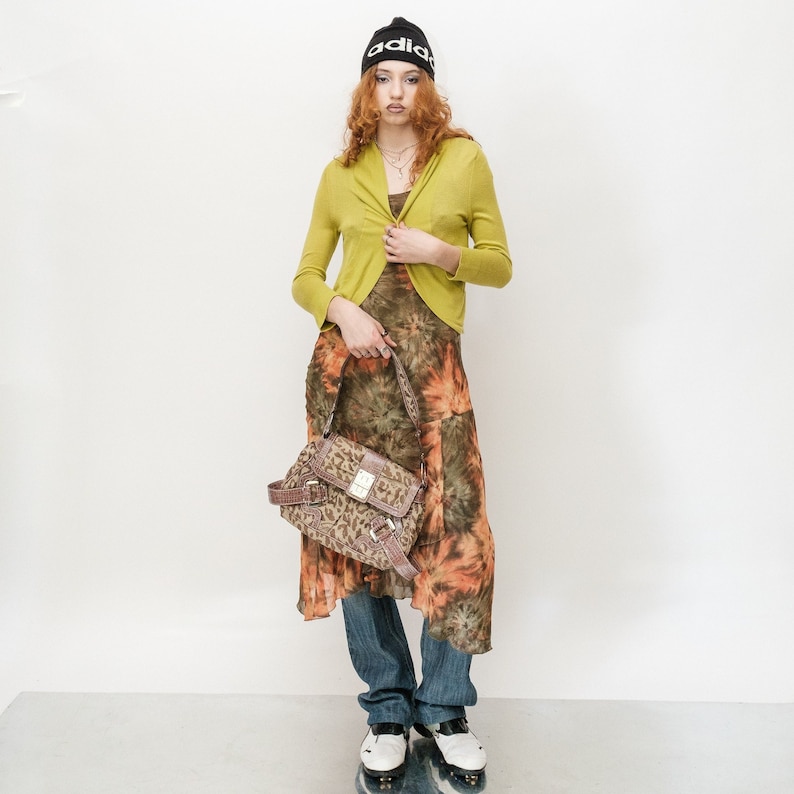 Vintage Y2K adorable tiny soft cardigan in citrus yellow