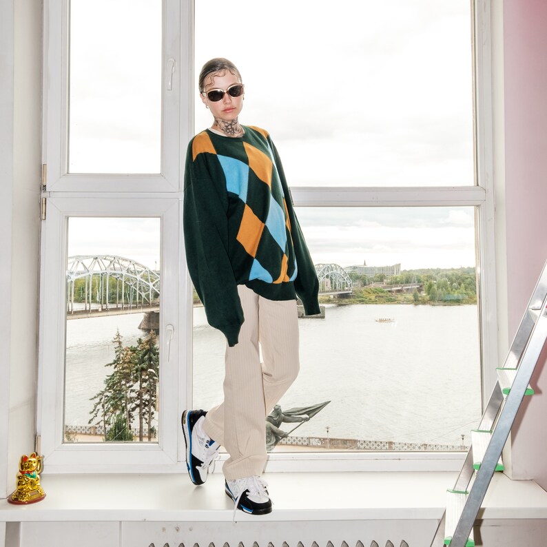 90s Vintage cozy grandma oversized jumper